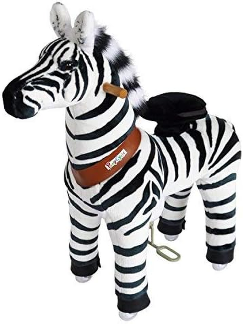 Ponycycle Official Classic U Series Ride on White Horse Unicorn Toy Plush Walking Animal Medium Size for Age 4-8 U404