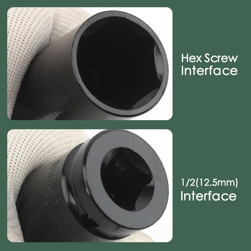 Leona Co 10Pcs 3/4-Inch Drive Deep Impact Socket Tool Set 80Mm Length Tool Set 22,24,27,30,32,33,34,36,38,41Mm image number 4