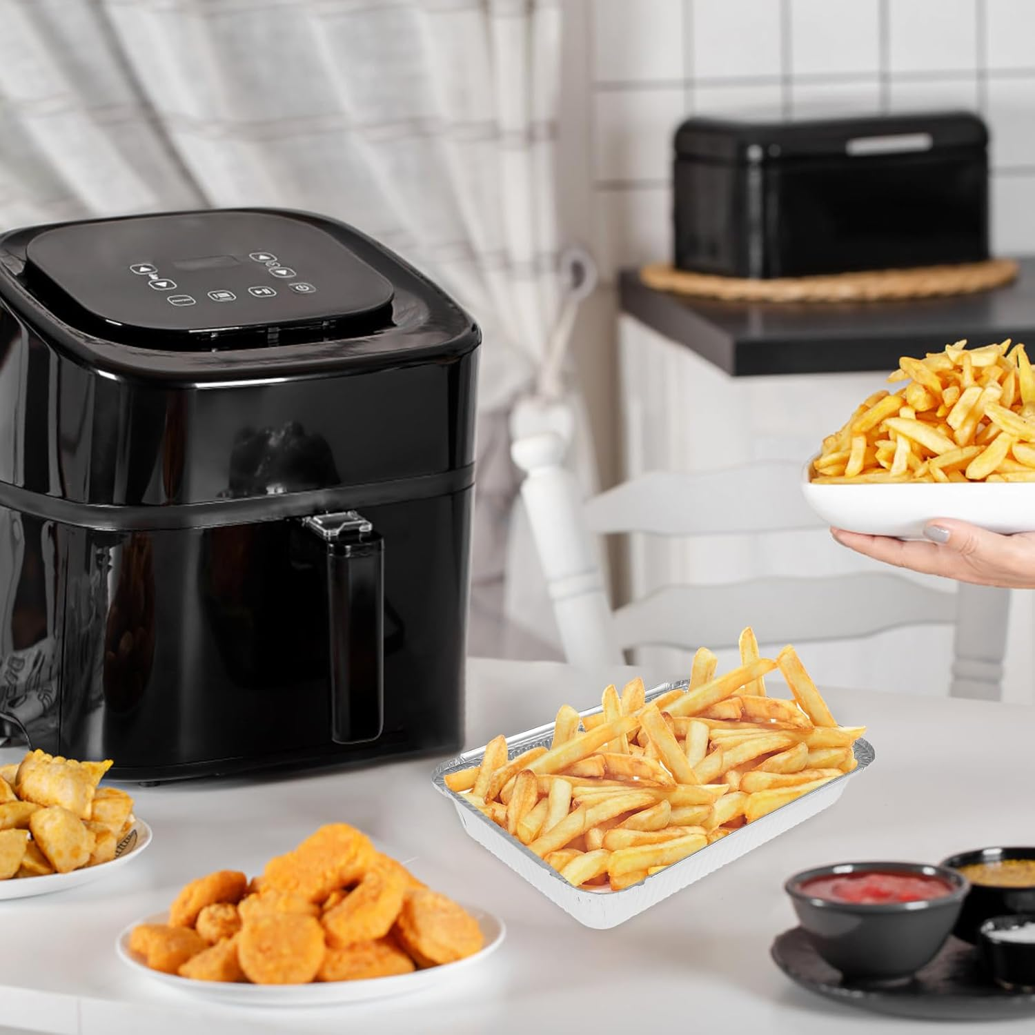 25 Pcs Aluminium Foil Baking Trays, Aluminium Foil Trays Containers, Aluminum Pans with Lids, Non-Stick Aluminum Foil Baking Pans, Tin Foil Pans for Baking Cooking Roasting Heating and Freezer image number 3