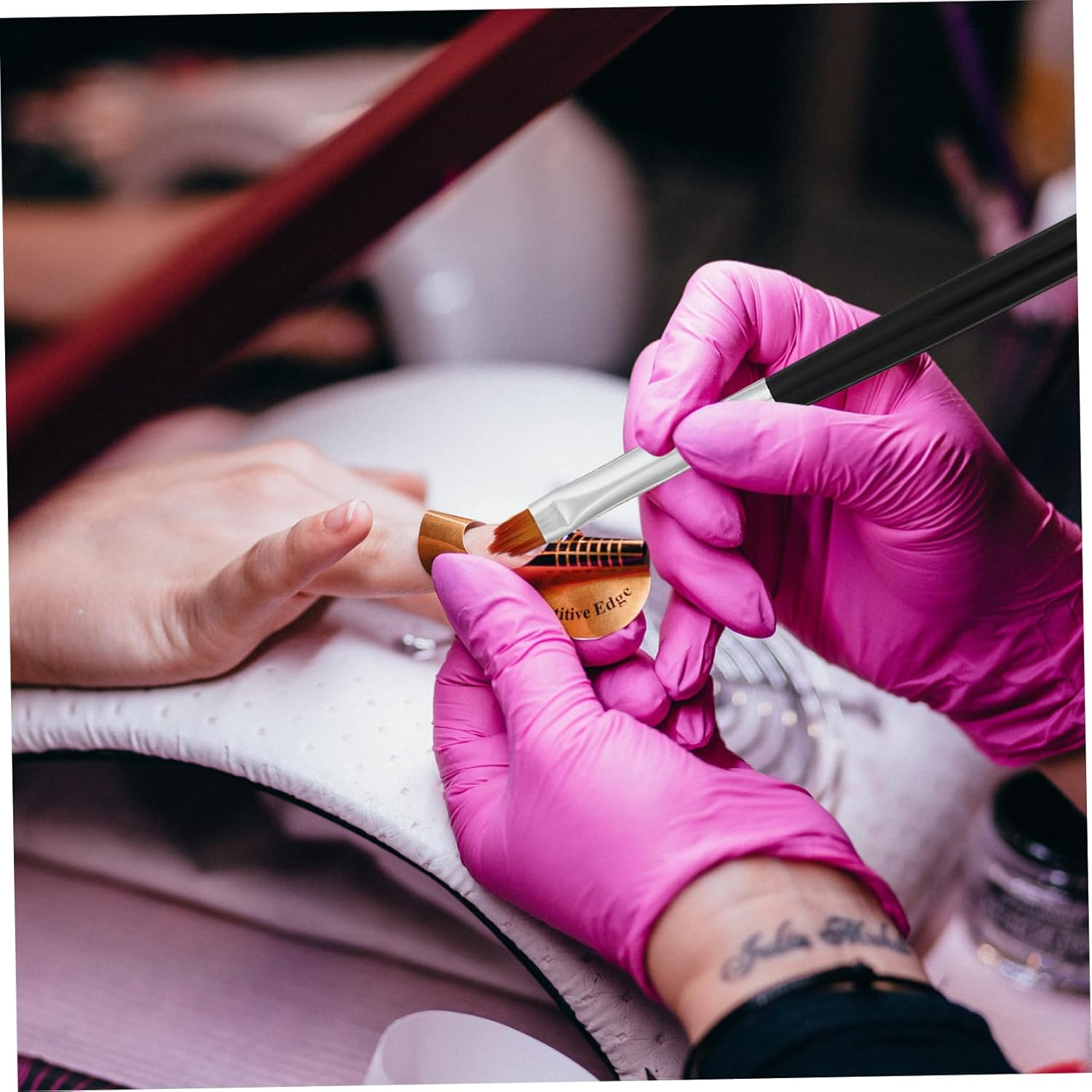 PLAFOPE 8Pcs Manicure Set Nail Art Brushes Nail Art Pen Painting Tool for Diy and Salon - Pink image number 6