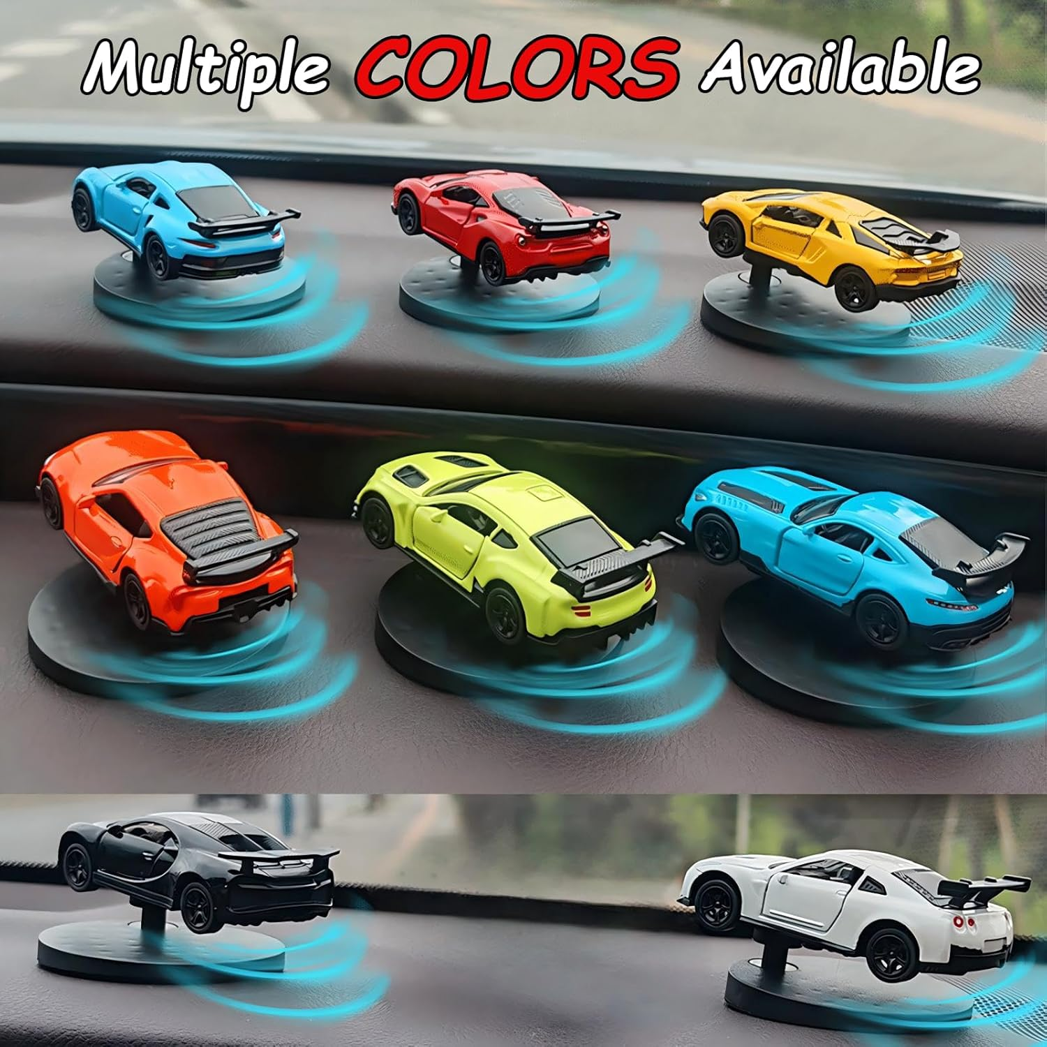 Car Dashboard Decorations &ndash; Drift & Turn Mini Car Model Ornament &ndash; Dynamic Interactive Automobile Decor for Enthusiasts Vehicle Interior Dashboard Drifting Decorations Accessories Gifts(Orange-Red) image number 4