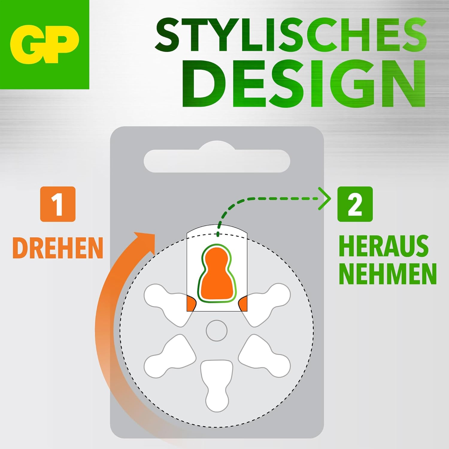 GP ZA13 PR48 Hearing Aid Batteries 13, 1.45 V, Zinc-Air, Pack of 6 image number 1
