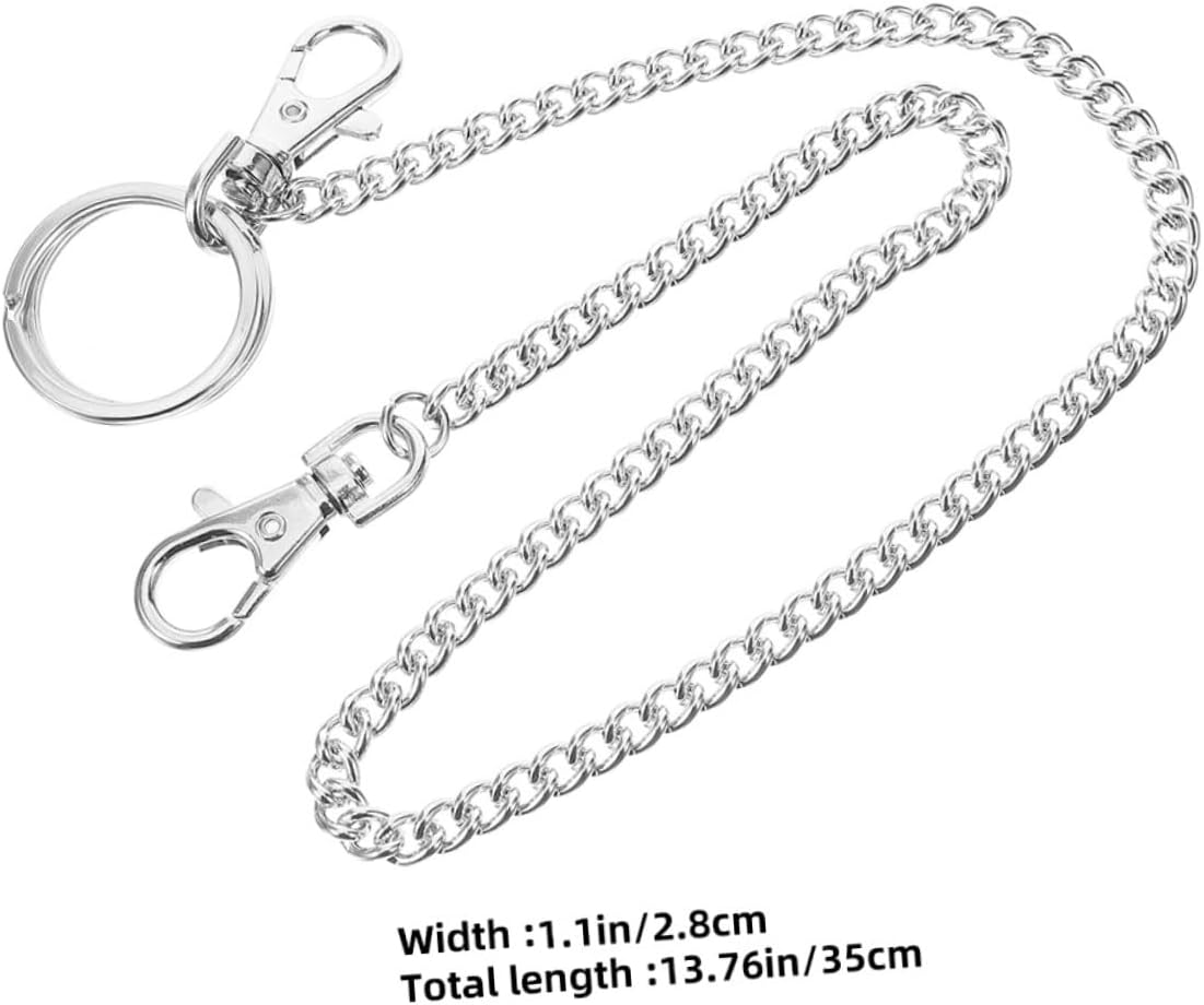 Jojofuny Men'S Wallet Chain Heavy Duty Pants Key Holder Lobster Clasp for Jeans and Belts Sturdy Pocket Chain Accessory image number 2