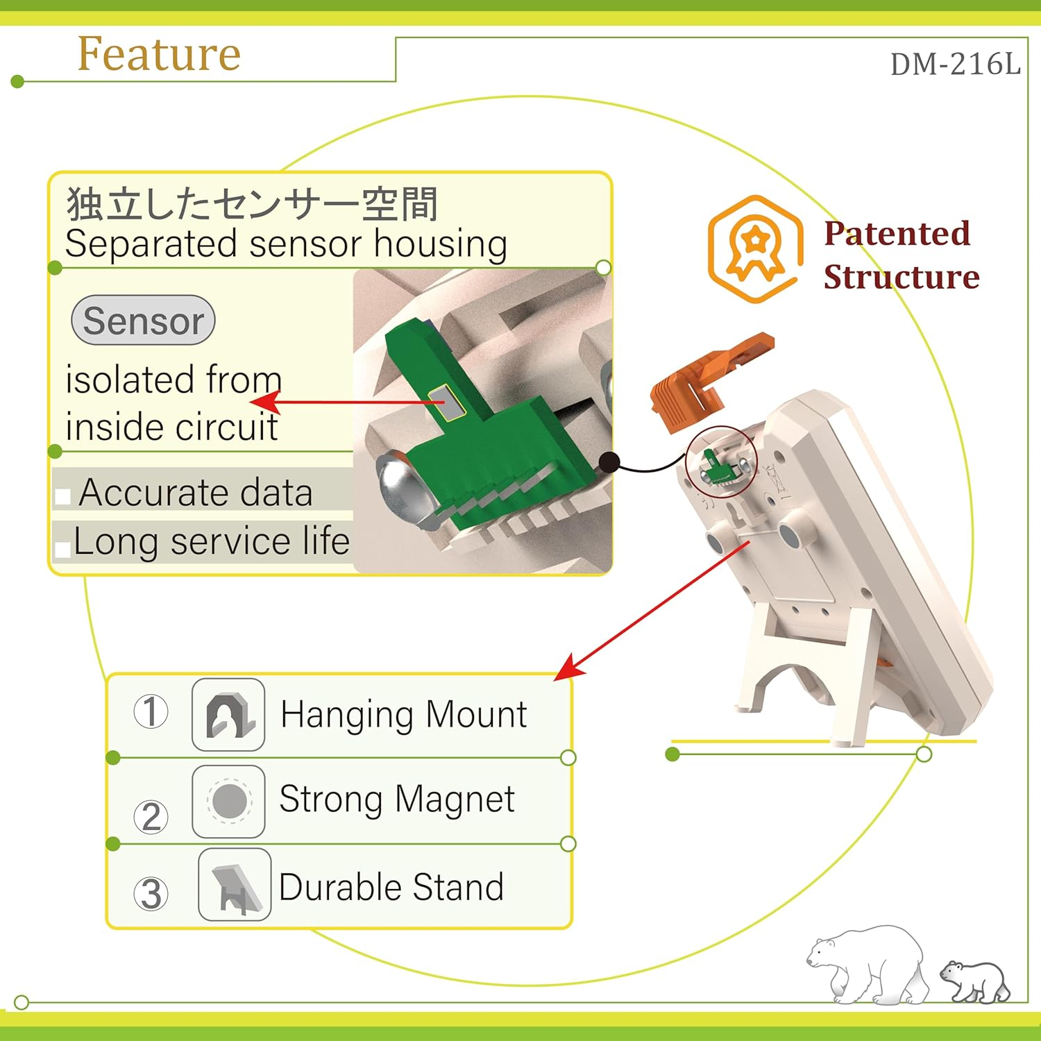FUTURESUN Digital Thermo-Hygrometer with LCD Backlight | Indoor Temperature & Humidity Monitor, Heatstroke & Coldness Index, Large 3.5&rdquo; Display, High-Accuracy Sensor, IPX6 Circuit Protection image number 6