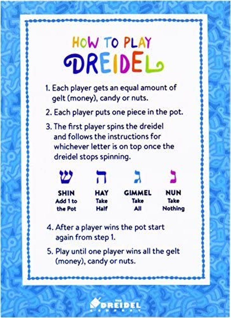 Complete Chanukah Menorah Set -1 Classic Menorah 45 Multicolored Candles - 4 Painted Wood Dreidels - 3 Mesh Bags of Belgian Chocolate Coins Gelt. - 12 Page Chanukah Guide - All Packed in a Gift Box image number 5