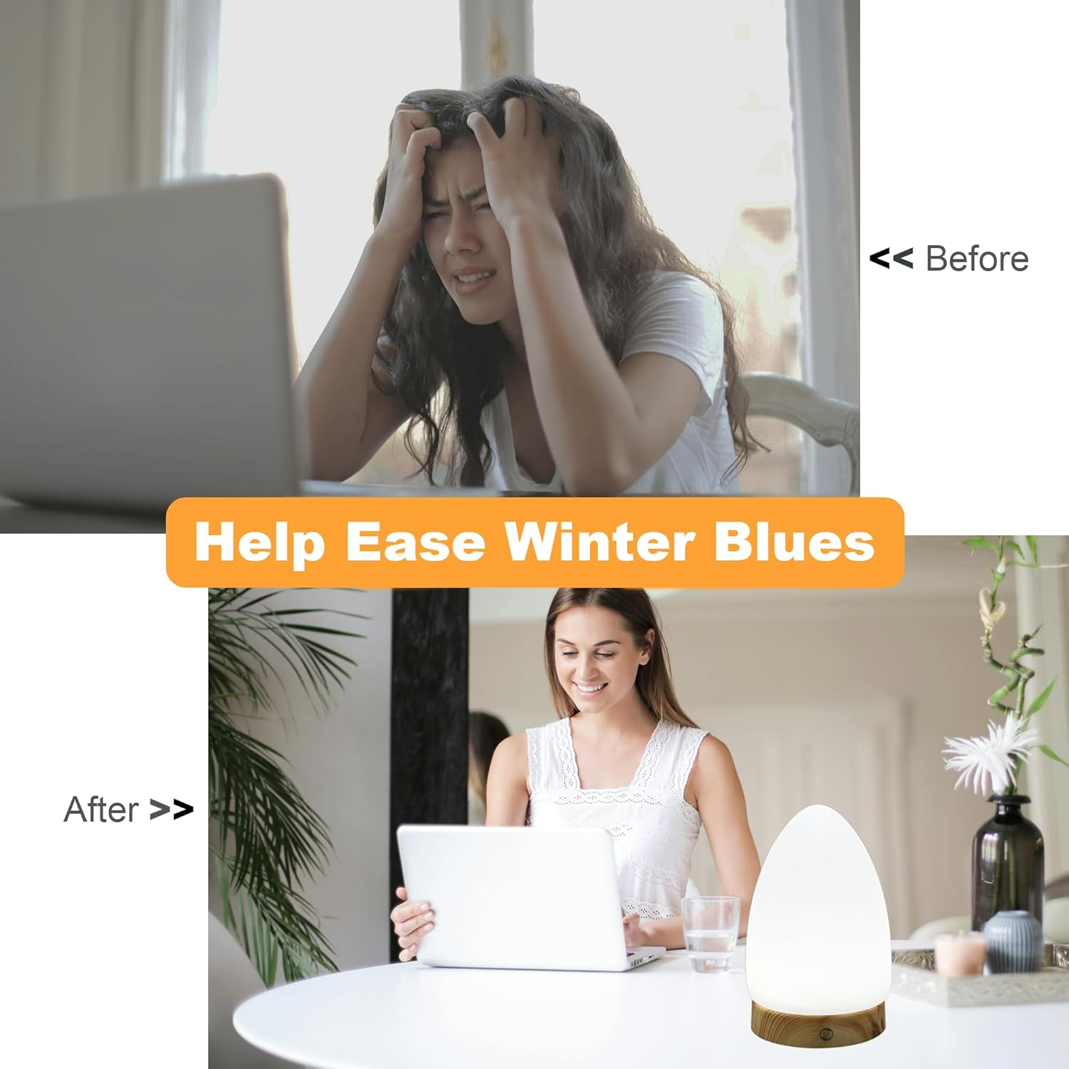 Sad Lamp, 10000 LUX Light Therapy Lamp with 360&deg; Effective Field, 3 Colors Temperature, 4 Timers, 4 Brightness Levels & Memory Function, UV Free Sun Light for Home/Office Mood Enhancement image number 3