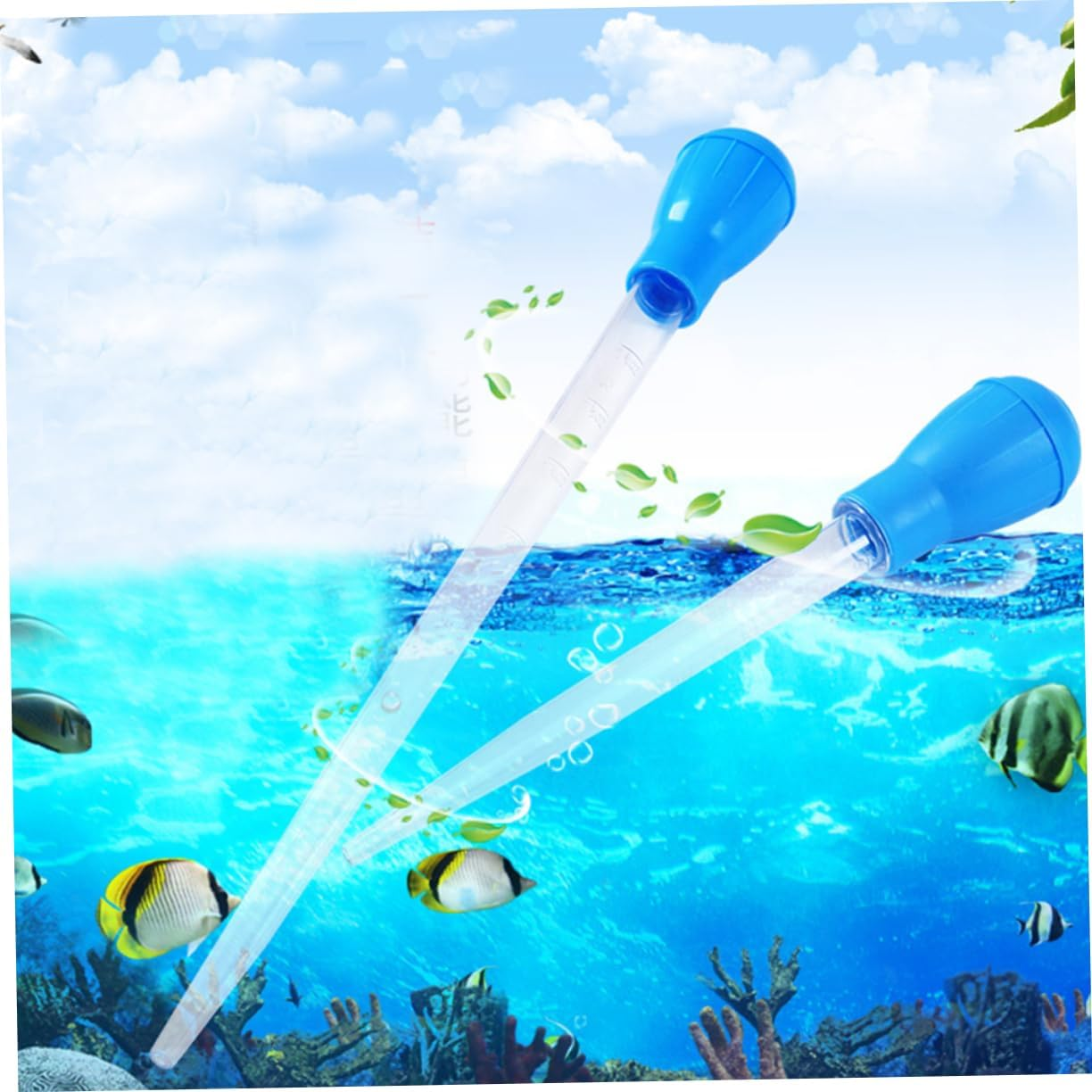 SUPVOX Aquarium Accessories 2Pcs Fish Tank Cleaner Pipette Dropper 50Ml for Waste Removal Feeding and Cleaning image number 1