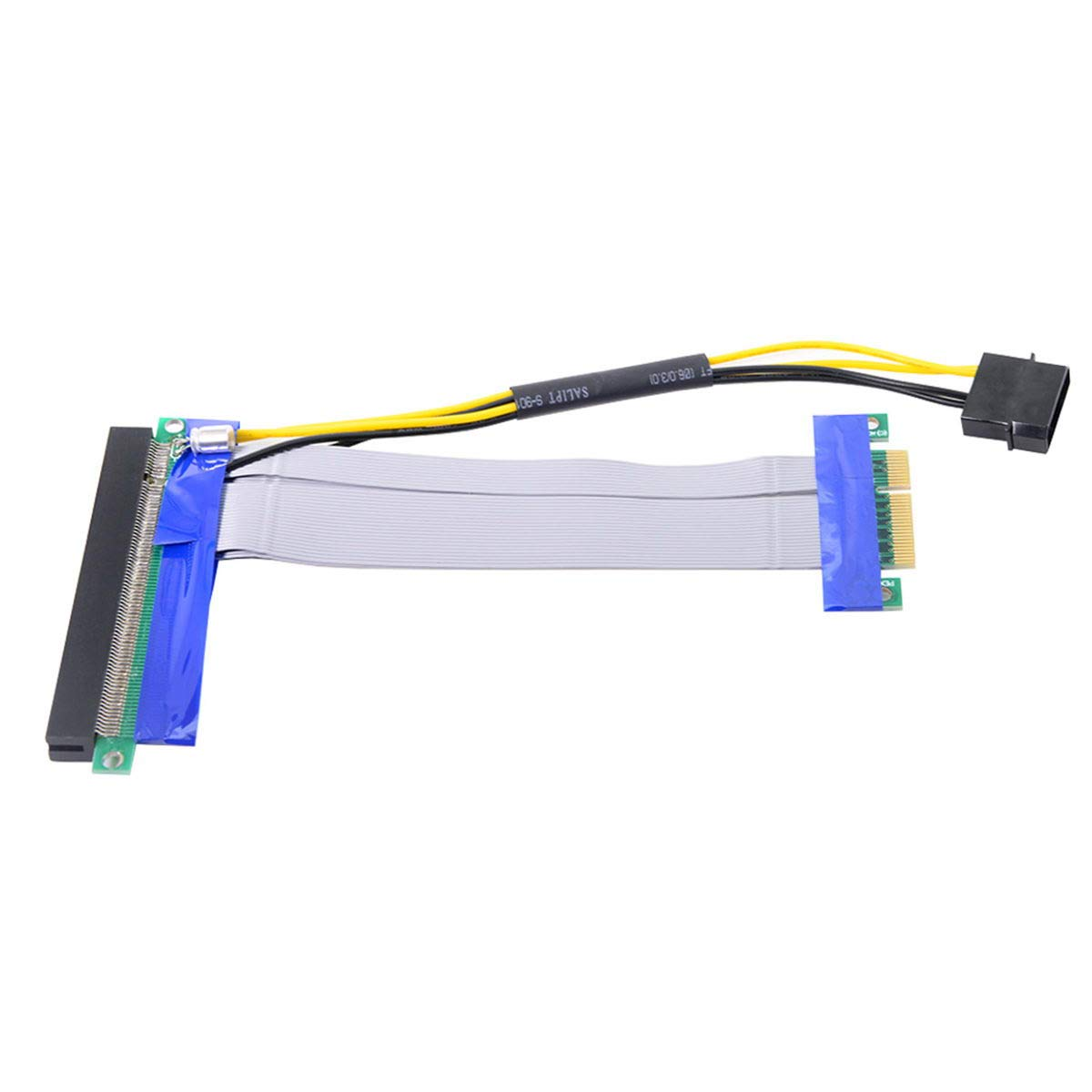 CY PCI-E Express 4X to 16X Flex Cable Riser Card Extender Converter Adapter with 4Pin 15Cm image number 1
