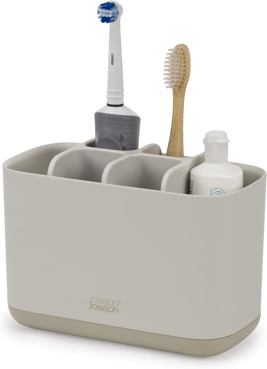 Joseph Joseph Easy-Store - Toothbrush Holder Caddy, Bathroom Storage, Large - Ecru image number 7