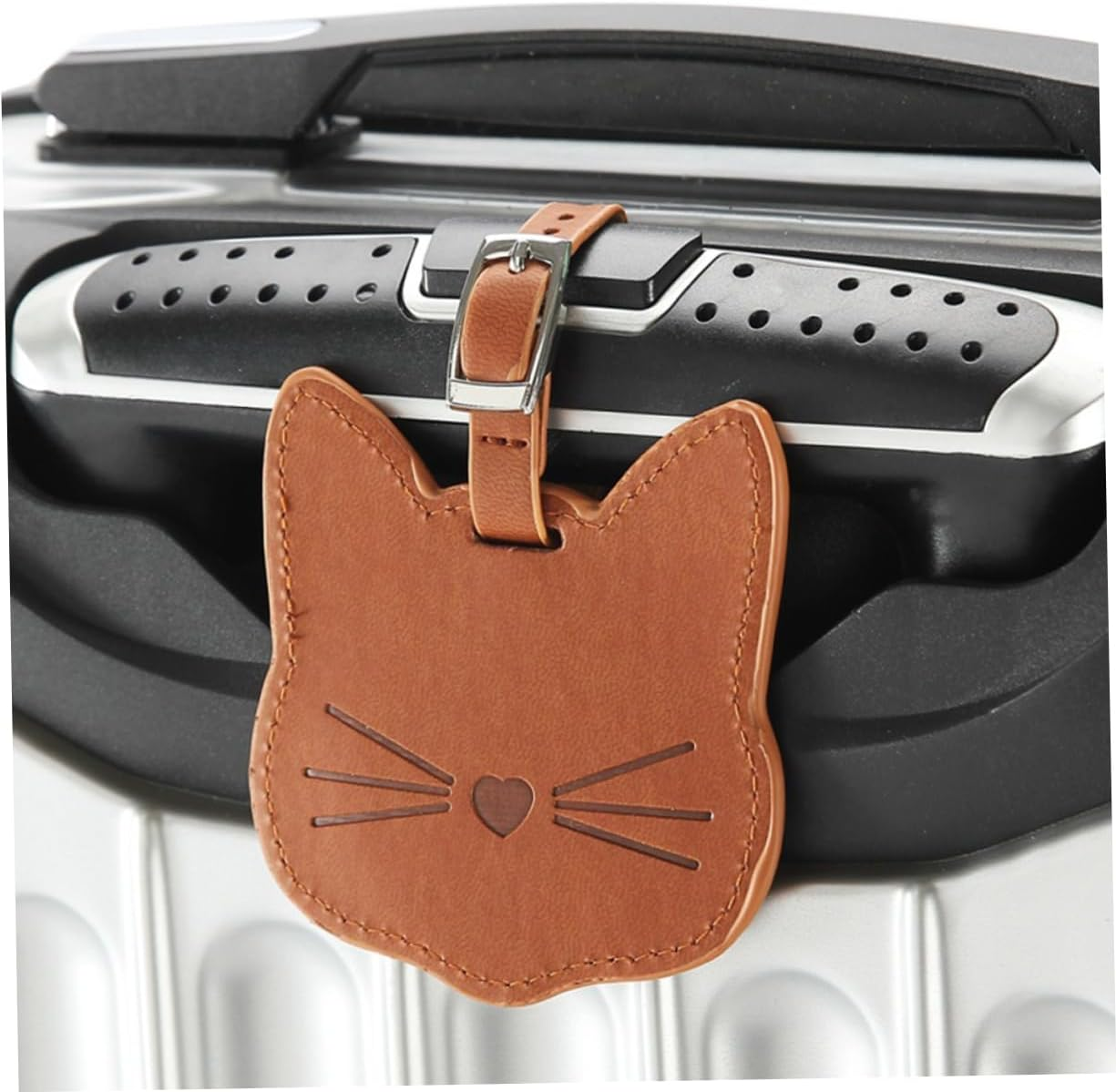 SHERCHPRY 4 Pcs Leather Luggage Tag Leather Suitcase Luggage Tag for Suitcases Travel Tag Leather Suitcase Labels Luggage Bag Tags Travel Id Tags Leather Luggage Tags Pu Leather Ceramic Tile image number 5