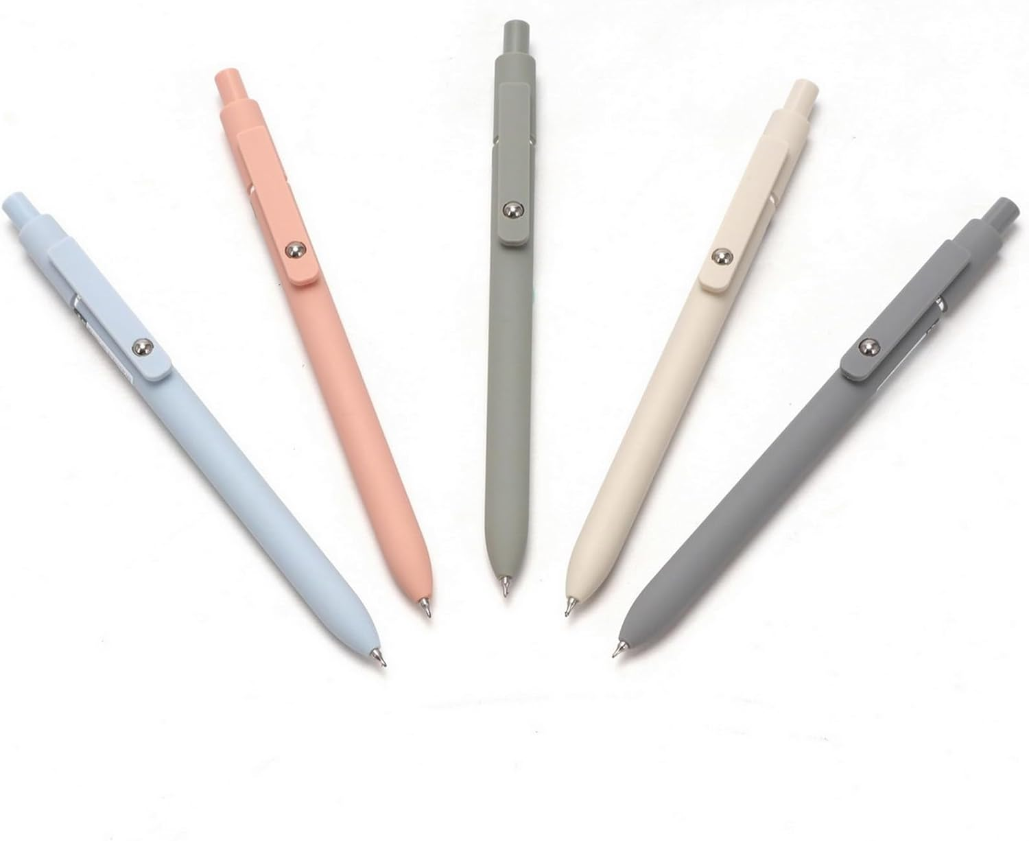 VOSO 5Pcs Retractable Gel Pens Quick Dry Ink Pens, Fine Point 0.5 Mm Cute Gel Ballpoint Pens, Black Ink Smooth Writing Comfortable Rolling Ball Gel Pens for School Office Home(Morandi) image number 4