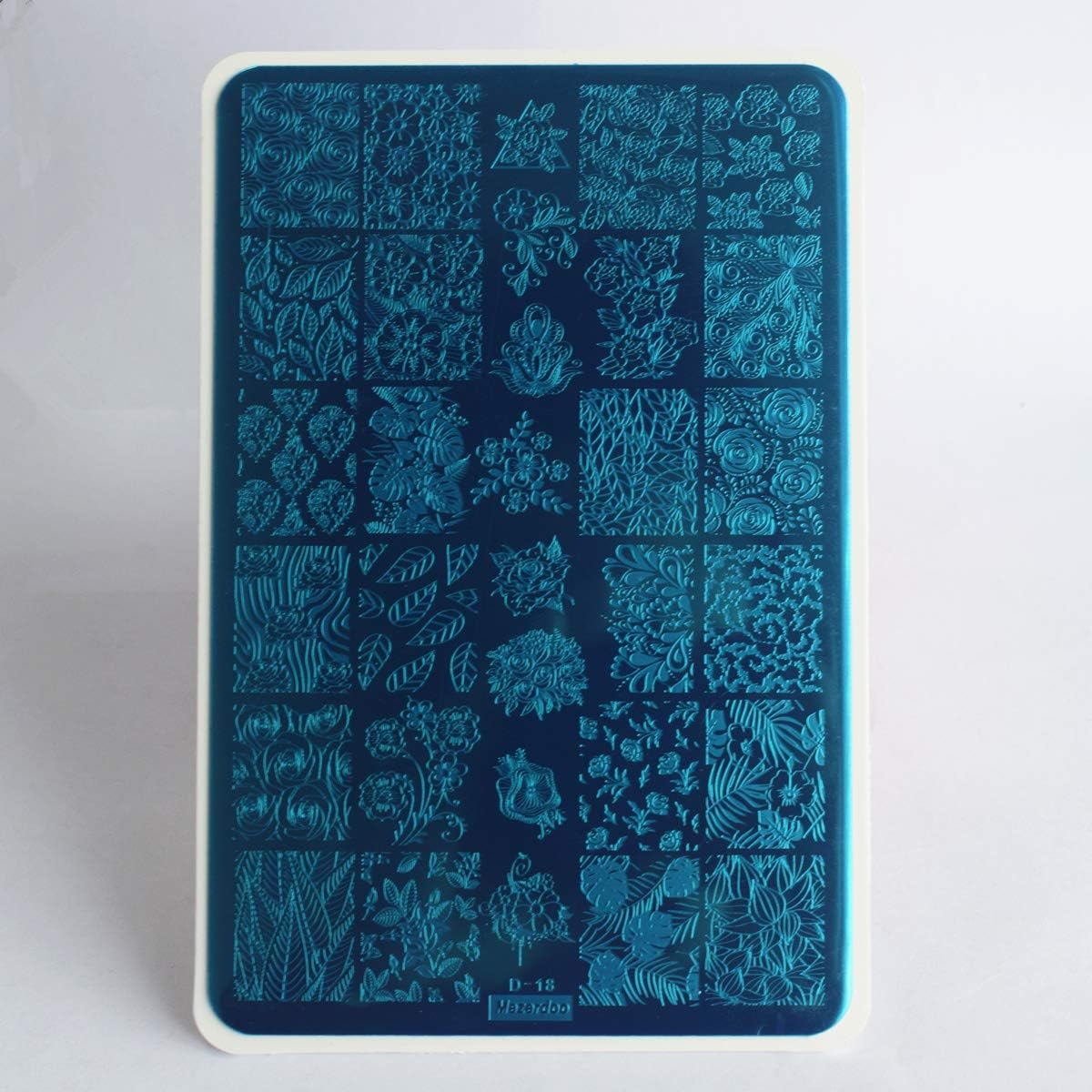 2Pcs Butterfly Rose Steel Nail Stamping Plates Flower Leaf Image Geometric Polish Stencil Accessories Tool 14.5&times;9.5Cm Big Size Nail Art Template - Mezerdoo D-16 And D-19 image number 5