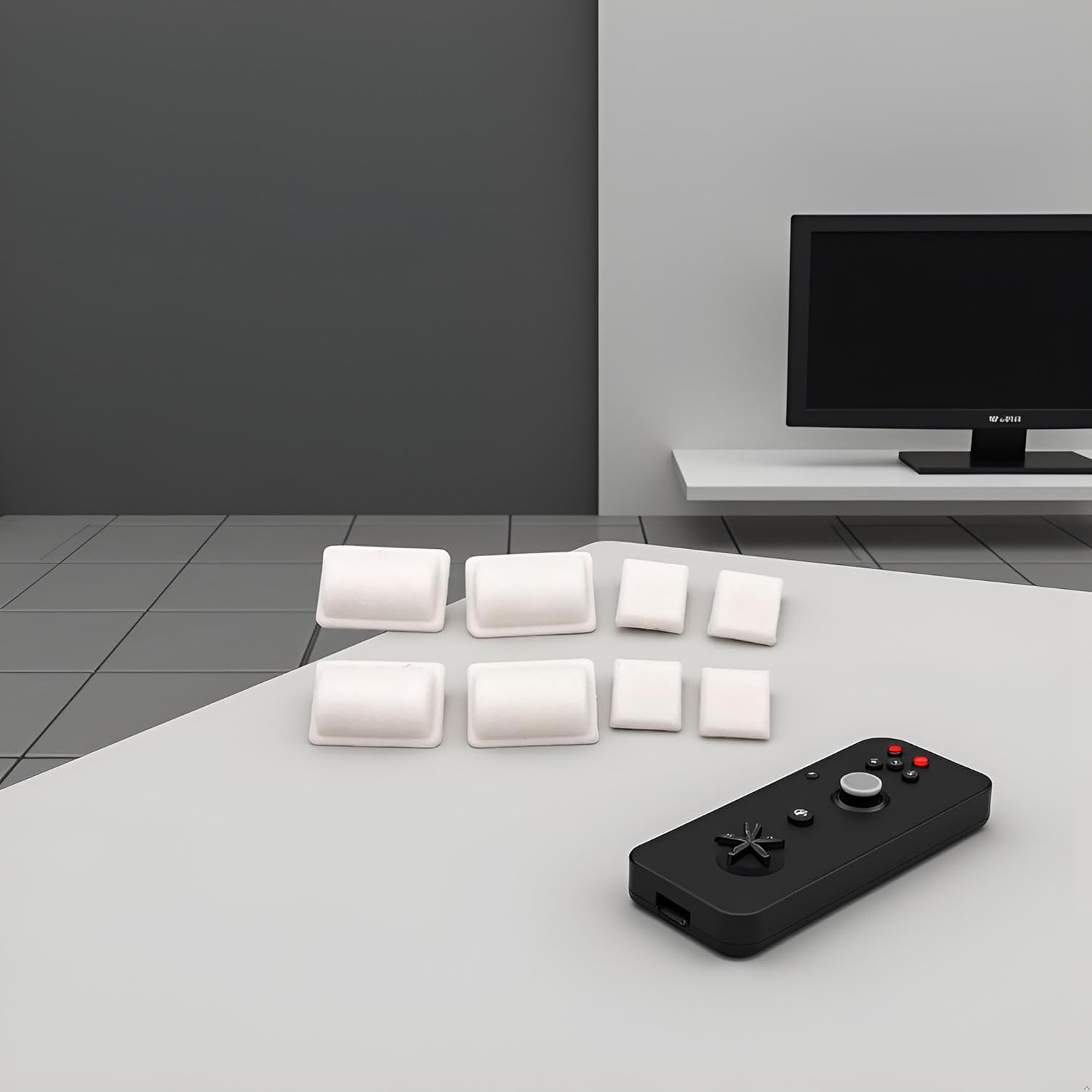 White 8 in 1 Screw Rubber Feet Kit Cover Set for WII Console White Accessories