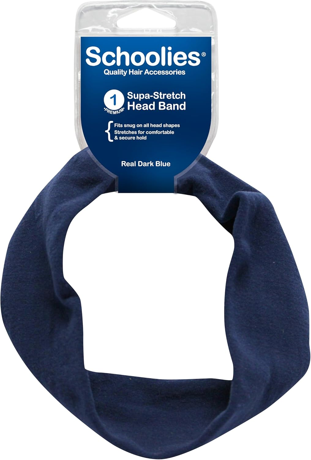 Schoolies Hair Accessories Headband, Real Dark Blue (Pack of 2)