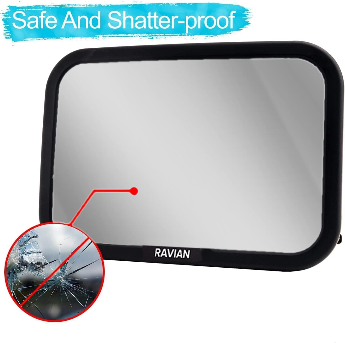 Baby Car Mirror for Back Seat Safest Newborn Essentials with Rear View, Shatterproof, Adjustable to See Rear Facing for Infants, Kids and Pets image number 3