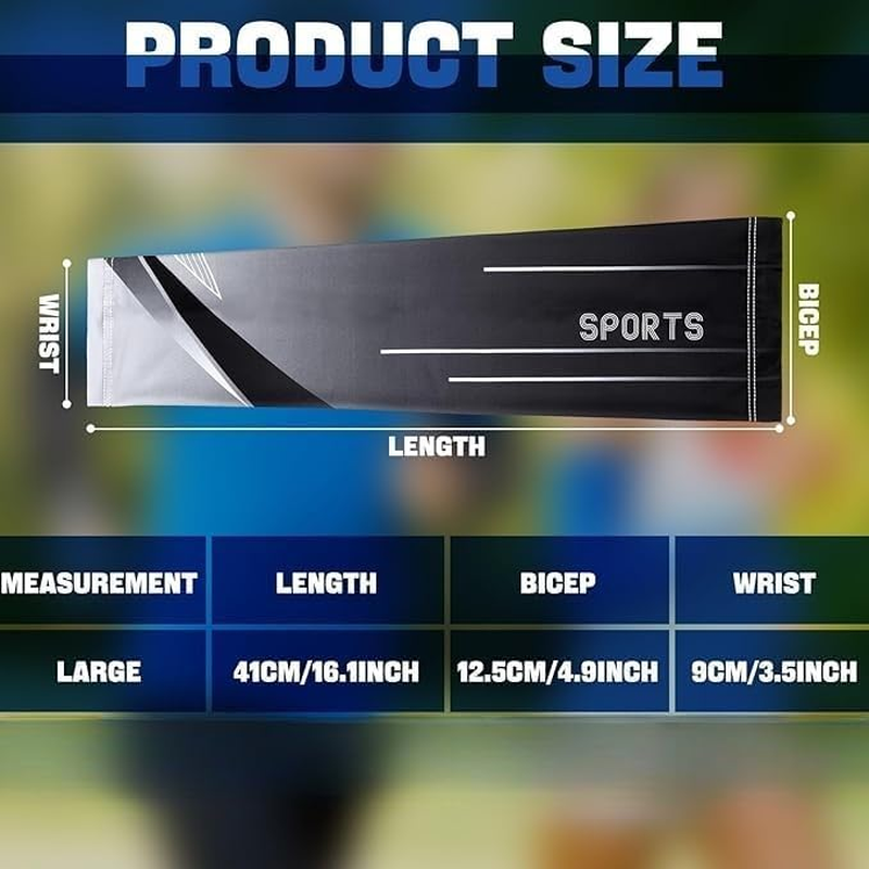 BLAZDEVE 4 Pairs UV Sun Protection Arm Sleeves for Men, Cooling Arm Sleeves, Tattoo Cover Up, Cooling Athletic Sports Sleeve, Moisture Wicking Gloves for Football, Fishing, Running image number 2