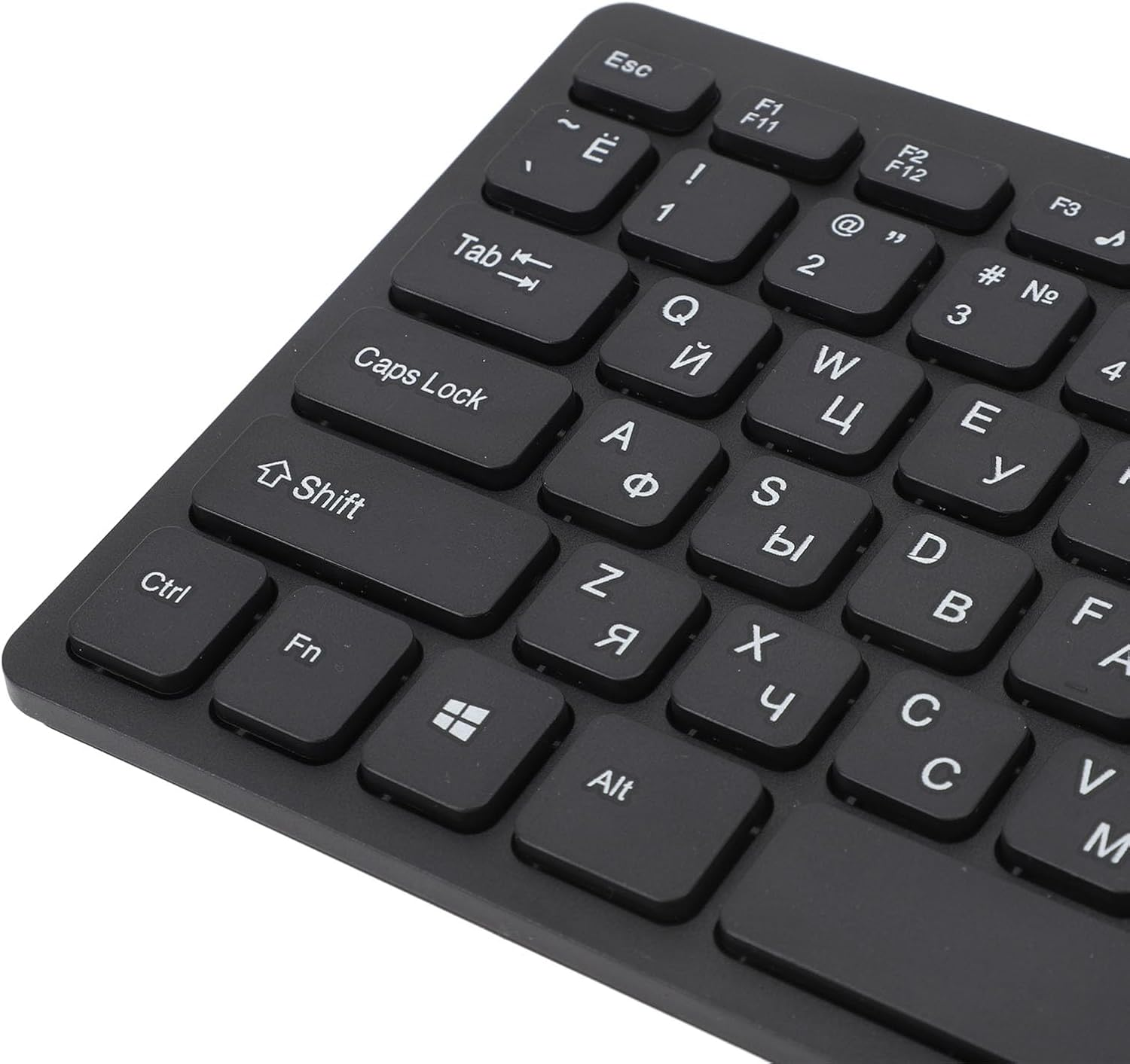 Ultra Slim Russian/Arabic English Bilingual Language Keyboard, 78 Key USB Wired with Scissor Switches, Plug and Play for Desktop PC (Russian) image number 6