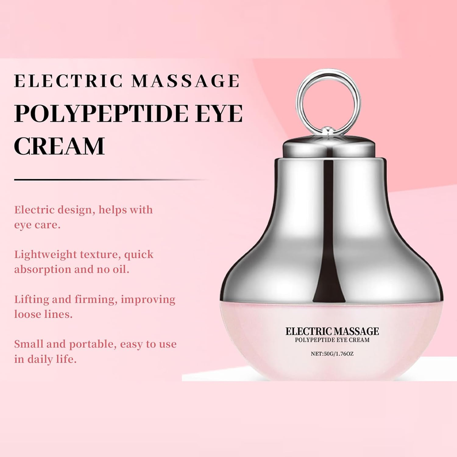Electric Massage Eye Cream for Dark Circle,Tired Eye Refreshment with Gentle Vibration,Firm and Smooth of Fine Lines, for Anti-Wrinkle, Firming, Moisturizing image number 2