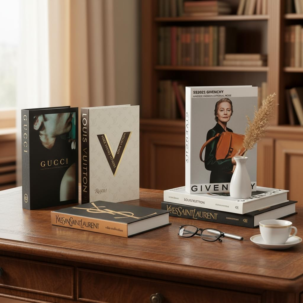 Decorative Books for Home Decor, Set of 4 Stylish Fake Book of Room Decor Aesthetic for Coffee Table Decor,Living Room, Table, Shelf, Modern Hardcover Stacked Display Books (Modern) image number 5