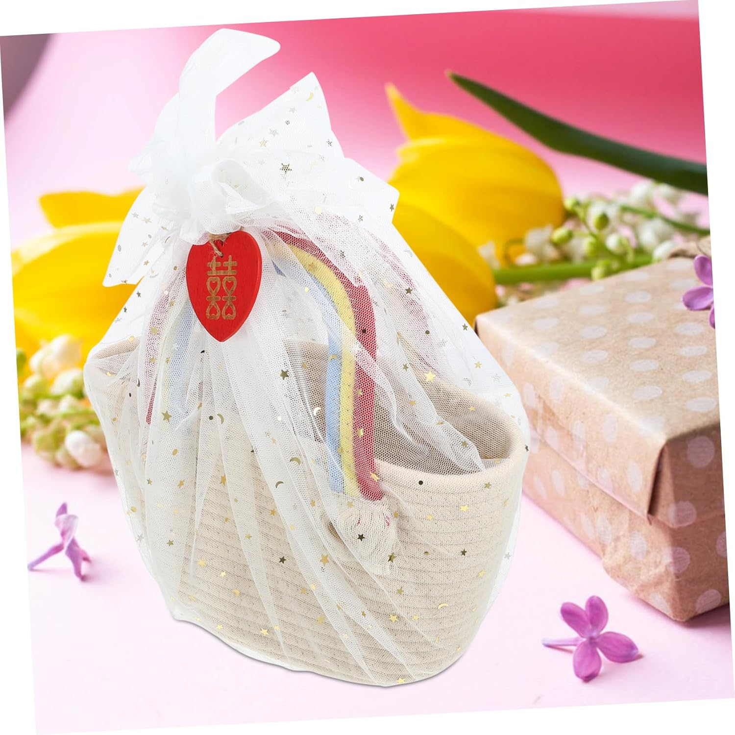 Unique Woven Basket Cotton Handbag for Women Vacation Beach Bag Basket image number 4