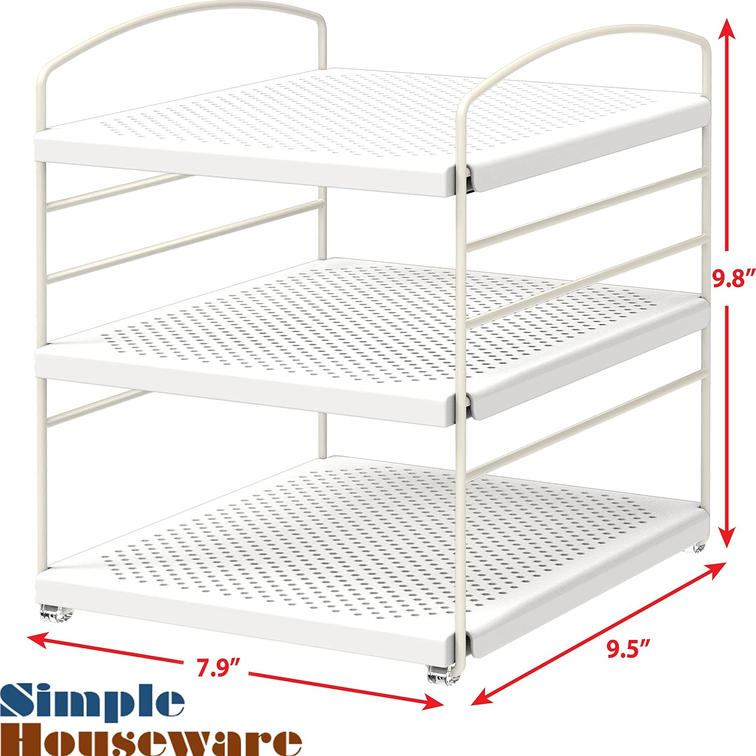Simple Houseware Adjustable Kitchen Wrap Organiser Shelf, White image number 6