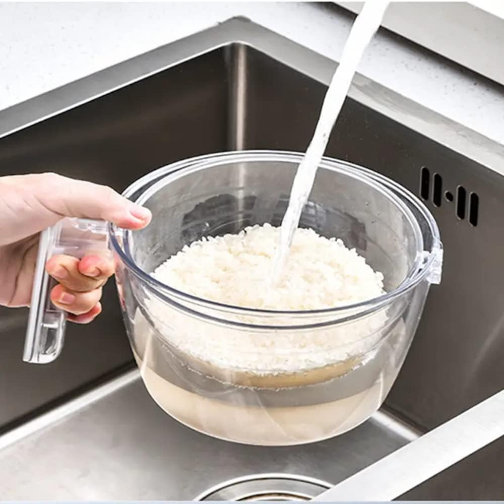 Rice Dispenser, 5KG Dry Food Grain & Cereal Storage Container with Measuring Cup, Large Capacity Rice Dispenser for Organising Home, Kitchen & Pantry, White image number 5