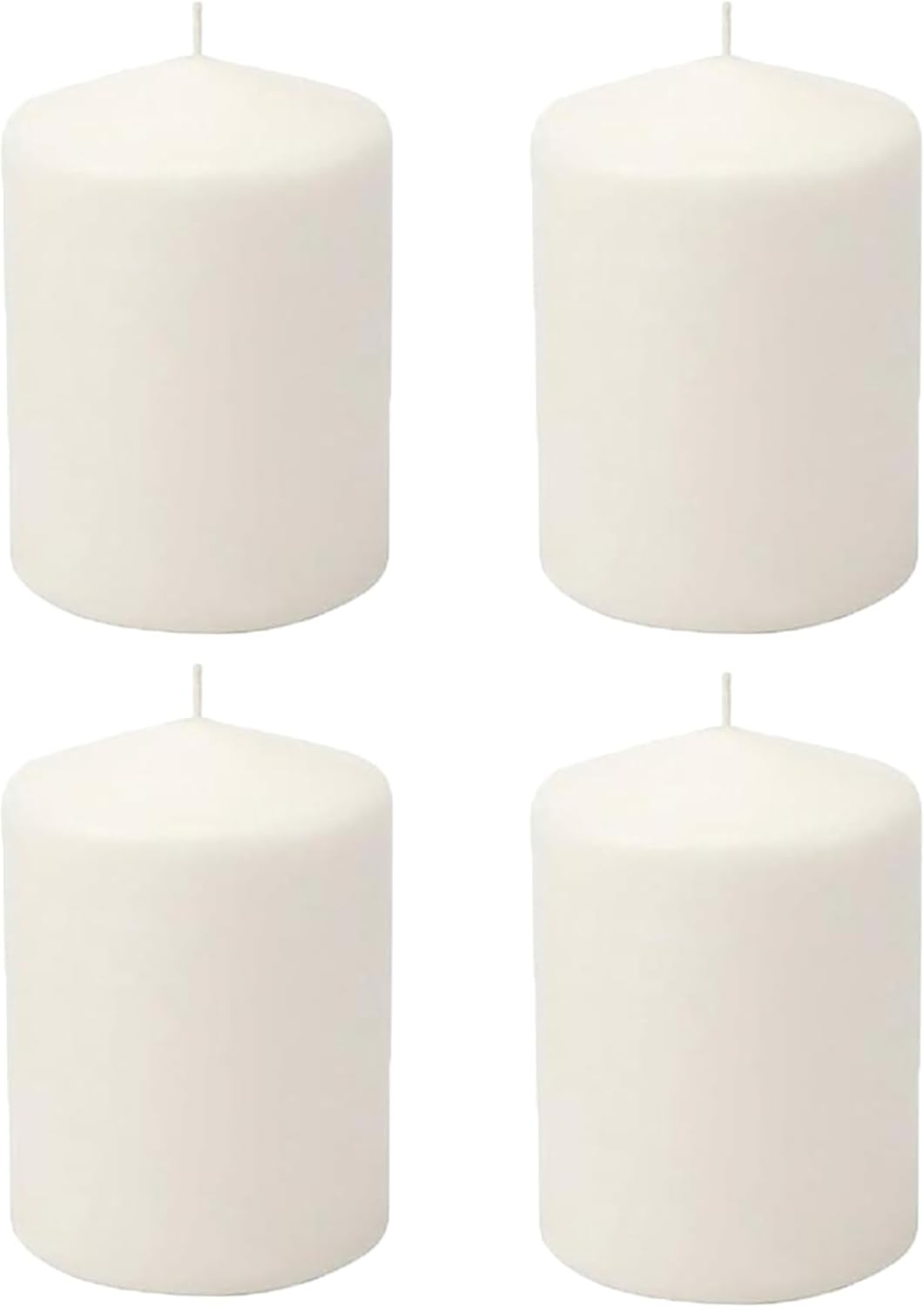 Unscented Pillar Candles Set of 4 &ndash; Ivory White Block Candles for Home D&eacute;cor, Wedding, Events, Relaxation &ndash; Long Burning, Smokeless, Dripless image number 4