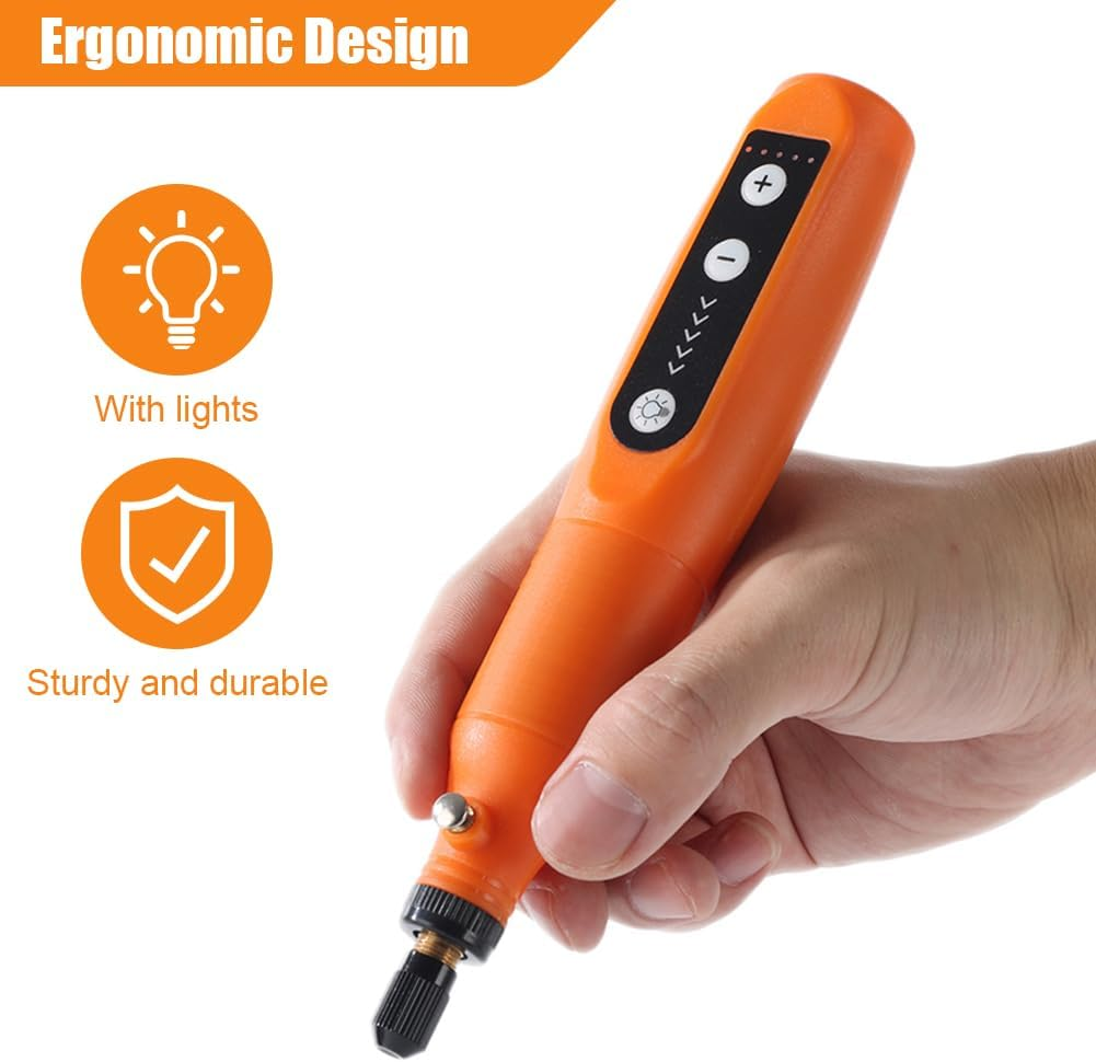 Powerful Mini Cordless Rotary Tool Kit with 5-Speed and USB Charging, 58 Accessories for Engraving, Polishing, Etching