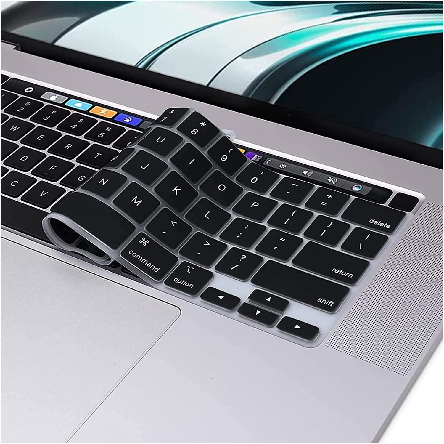 Silicone Keyboard Cover for Touch Bar Macbook Pro 13 Inch 2020-2023 M2 A2338 M1 A2289 A2251 Silicone Keyboard Cover for Macbook Pro 16 Inch 2020 2019 A2141, US Layout image number 2