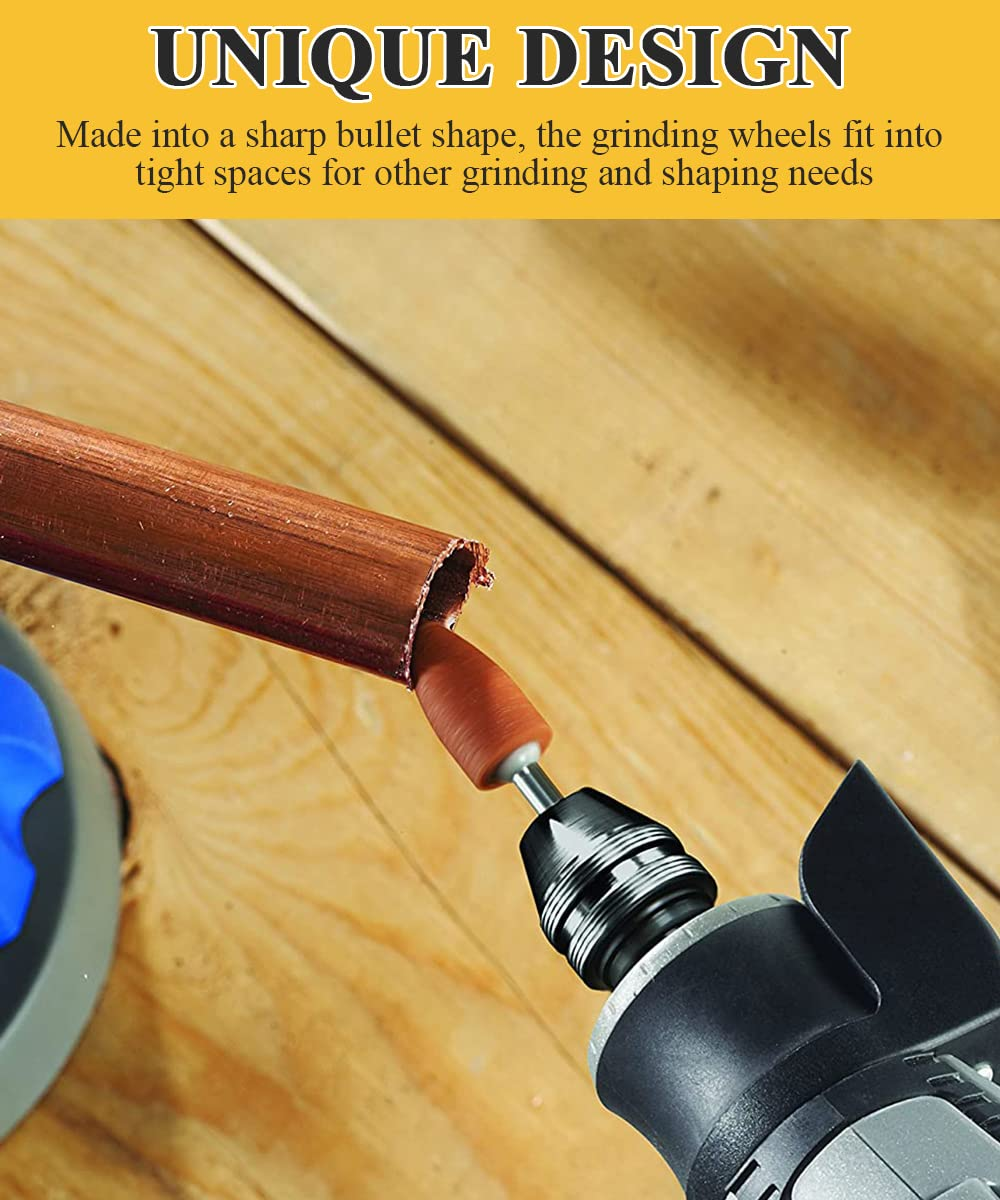 Sanding Bits for Dremel Rotary Tool, Grinding Stone Sanding Drill Bits with 1/8" Shank, Aluminium Oxide Tough Enough to Metal Rust Removal/Smoothing/Sharpening, Different Shape Meet More Needs, 42Pcs image number 1