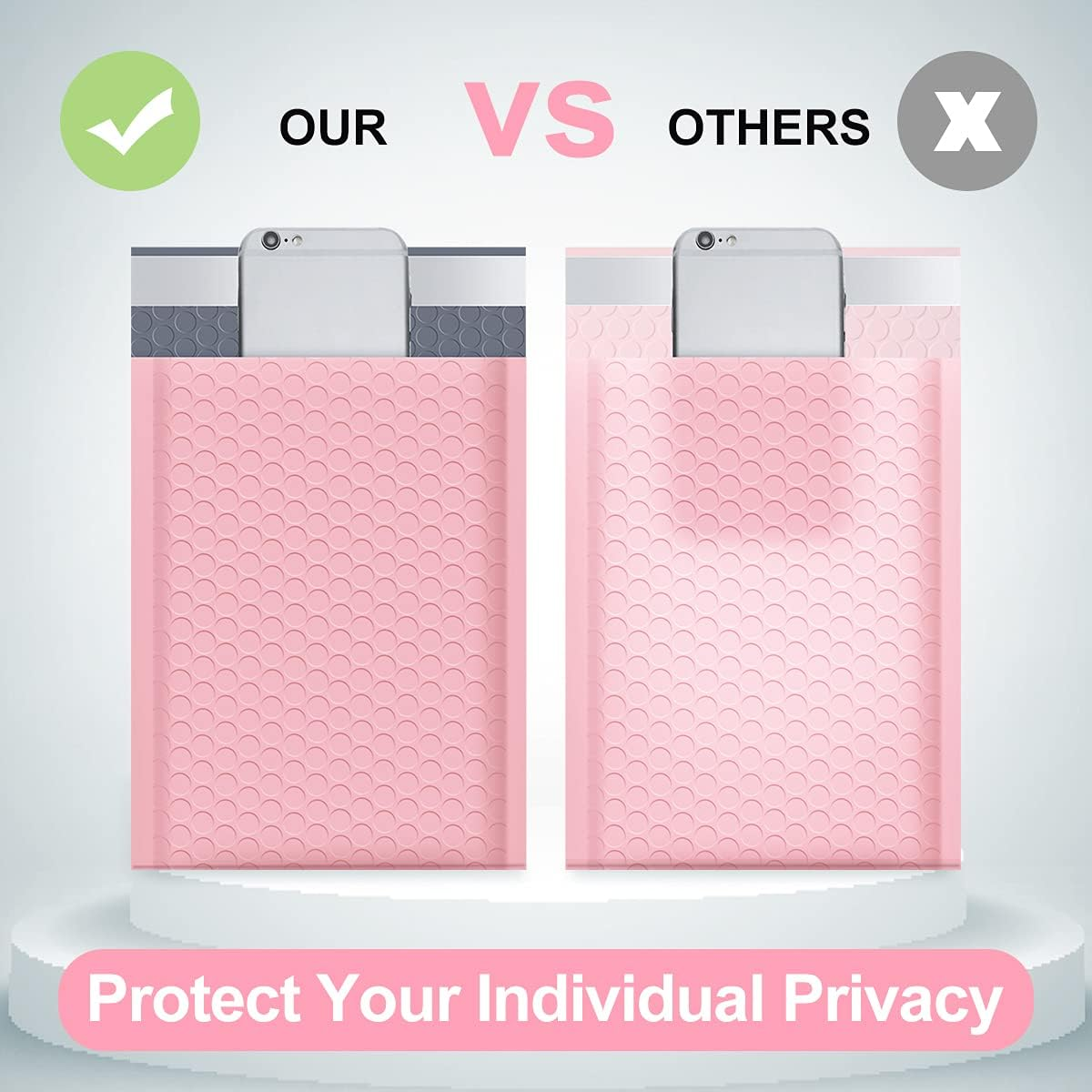 UCGOU 6X10" Light Pink Bubble Mailers Padded Envelopes Shipping Bags 25Pcs image number 6