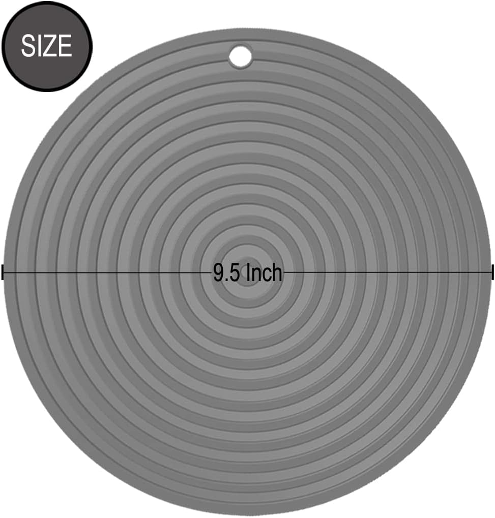 2 Pack Silicone Pet Feeding Mat for Dog and Cat, Non-Slip Placemat Tray to Prevent Food and Water Bowl Messes on Floor, Easy Clean Dish Mat for Medium and Small Pet (9.5"X9.5", Grey) image number 1