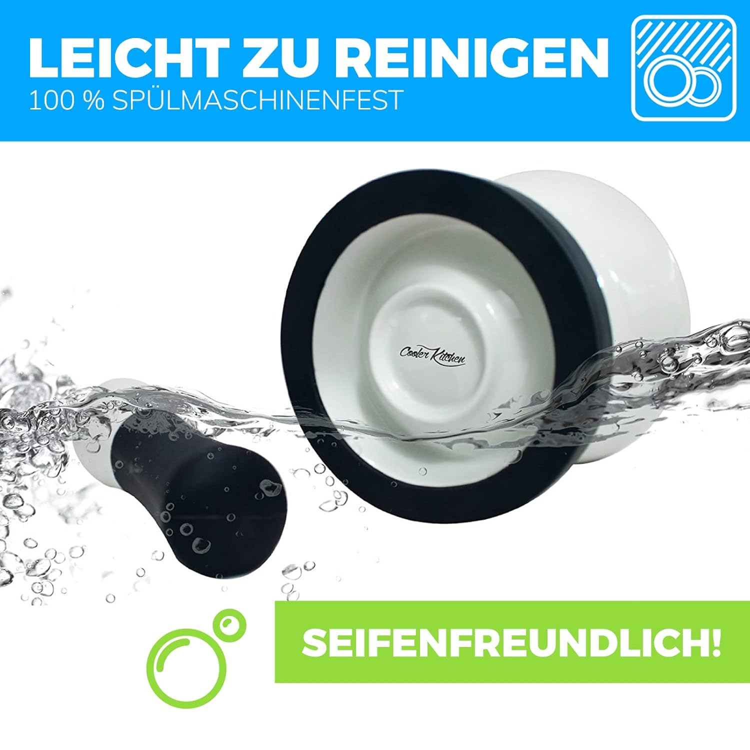 Ez-Grip Silicone & Porcelain Mortar and Pestle with Non-Slip Detachable Silicone Base - Best for Guacamole - Dishwasher Safe by Cooler Kitchen image number 5