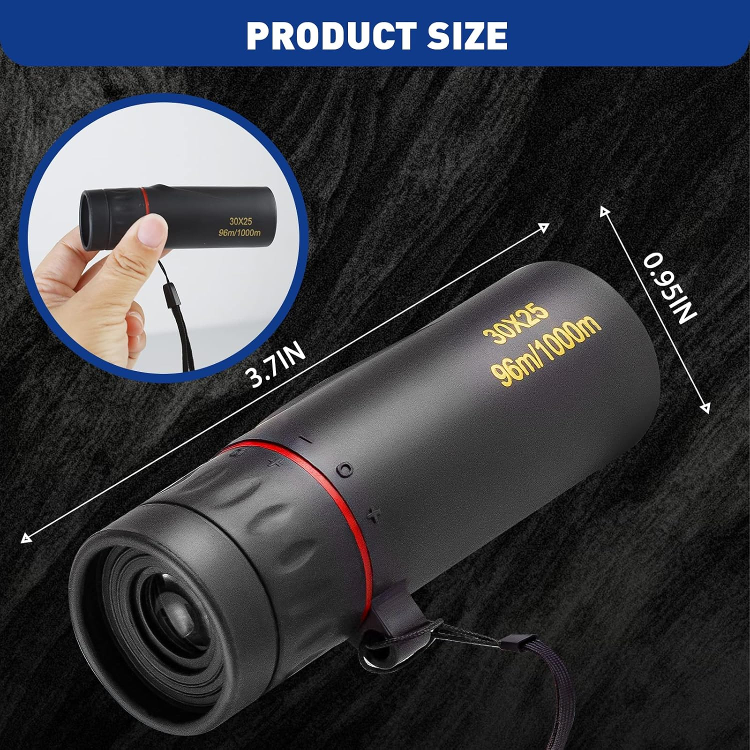 HDAJY Mini Monocular Telescope, Upgrade 30 X 25 HD Monoculars for Adults High Powered, Be Used for Stargazing, Hunting, Black image number 5
