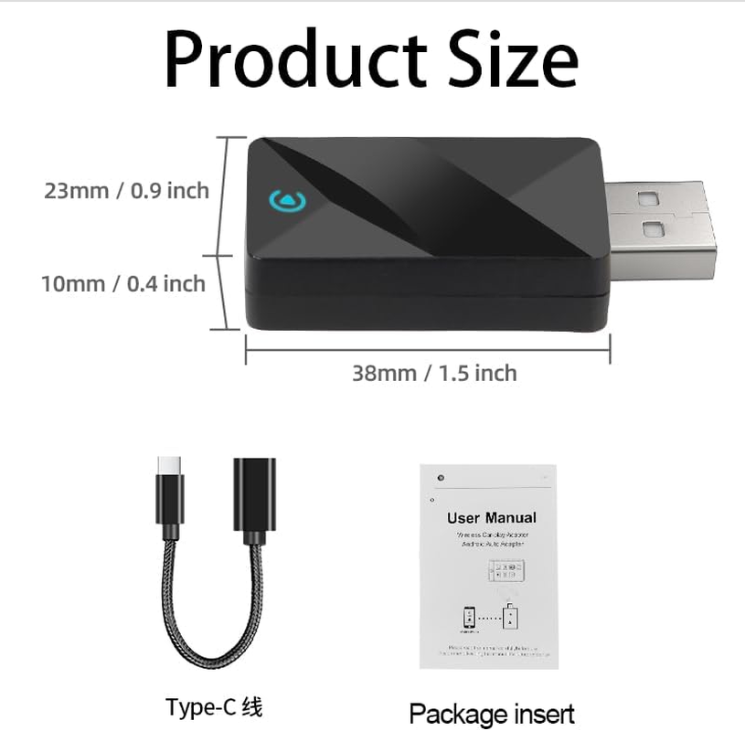 WUERQIE Wireless Carplay & Android Auto Adapter - 2-In-1 Plug & Play Dongle for Iphone/Android, Convert Wired to Wireless, Supports Online Updates, Plug-And-Play,Usb-A/C Support image number 5