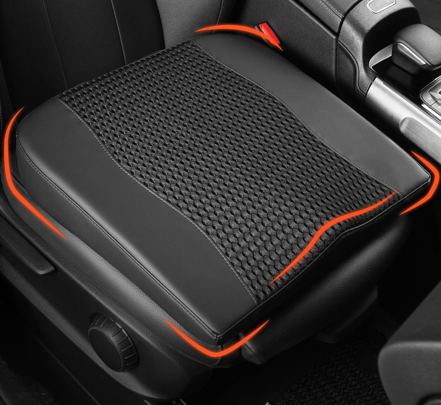 Car Seat Cushion, Comfort Memory Foam Car Cushions for Driving - Sciatica & Lower Back Pain Relief, Driver Seat Pillow for Auto, Office Chair, Wheelchair - Black