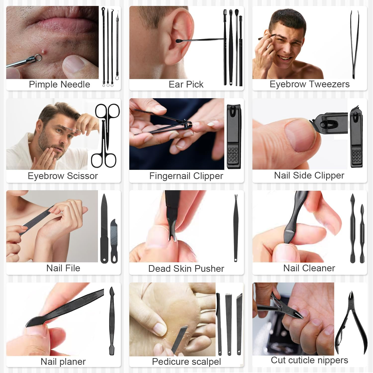 Manicure Set Professional Nail Clippers Pedicure Kit, 26Pcs Stainless Steel Nail Care Tools for Thick Nails, Portable Grooming Care Kits with Travel Leather Case for Home Workplace Travel Gift Giving Salon (Brown) image number 3