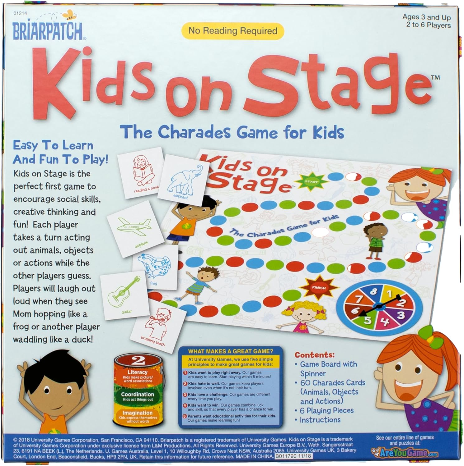 University Games Kids on Stage Charades Board Game for Ages 3+ &ndash; Educational Activity for Toddlers, Family Entertainment &ndash; Creative Play for 2&ndash;6 Players image number 4