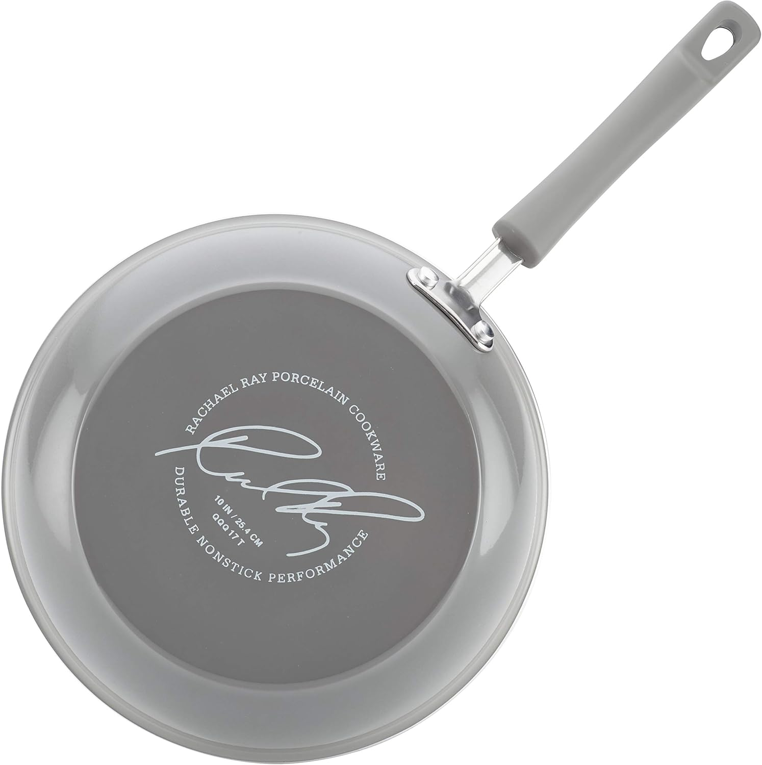 Rachael Ray Brights Deep Nonstick Frying Pan/Fry Pan/Deep Skillet - 9.5 Inch, Gray - Red image number 5