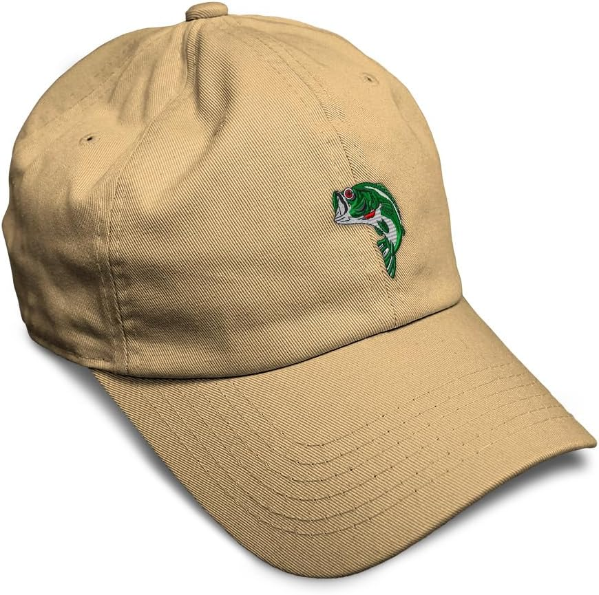Custom Soft Baseball Hat Embroidered Dad Hat Fish Sea Bass Embroidery Men & Ladies Baseball Cap Cotton image number 2