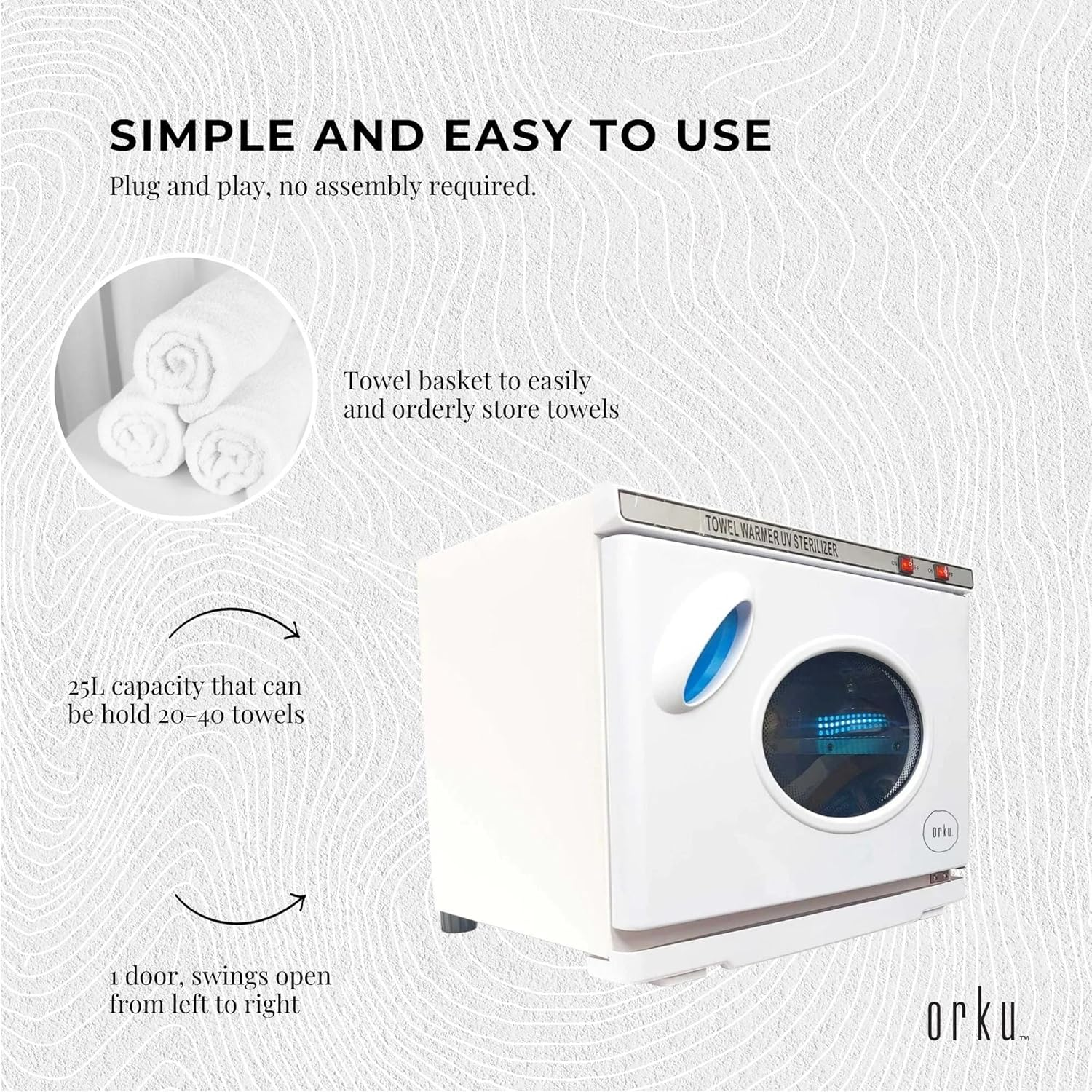 25L White UV Electric Towel Warmer Steriliser Cabinet Beauty Spa Heat Sanitiser image number 3