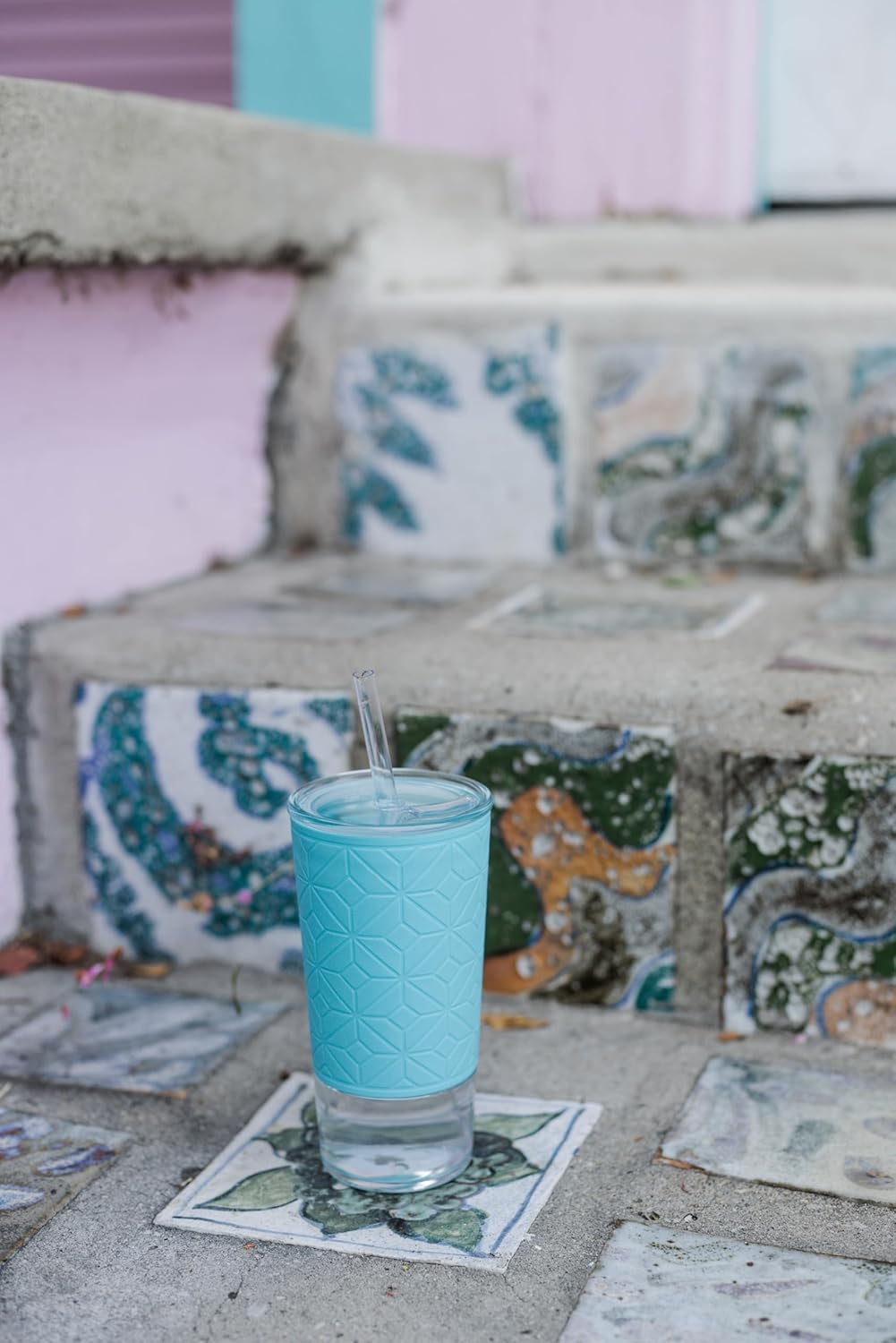 Ello Tidal Glass Tumbler with Straw