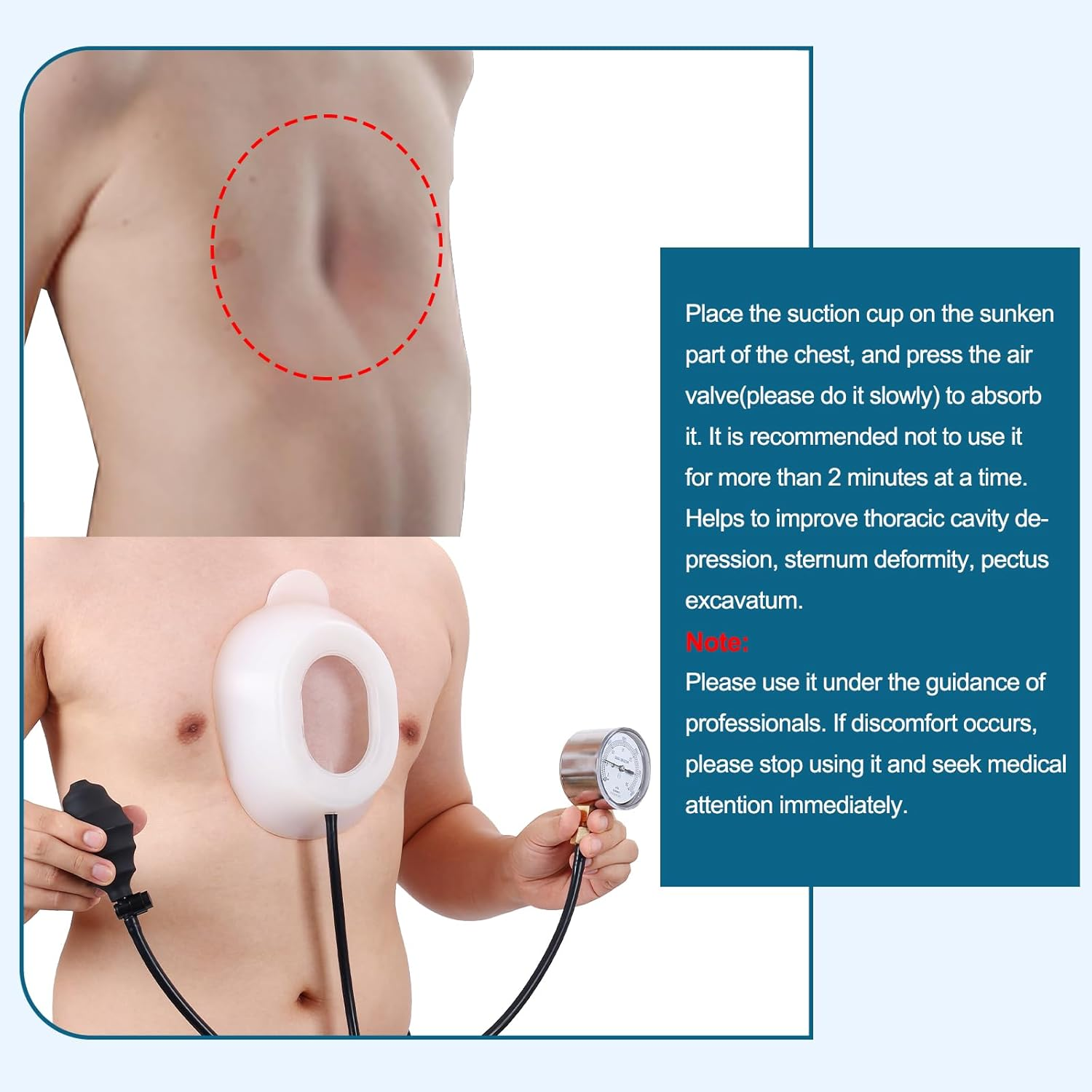 Pectus Excavatum Orthosis Brace, Sternal Depression Support, Thoracic Depression Sunken Sternum Brace for Adults and Child Physical Correction of Pectus Excavatum (M) image number 5