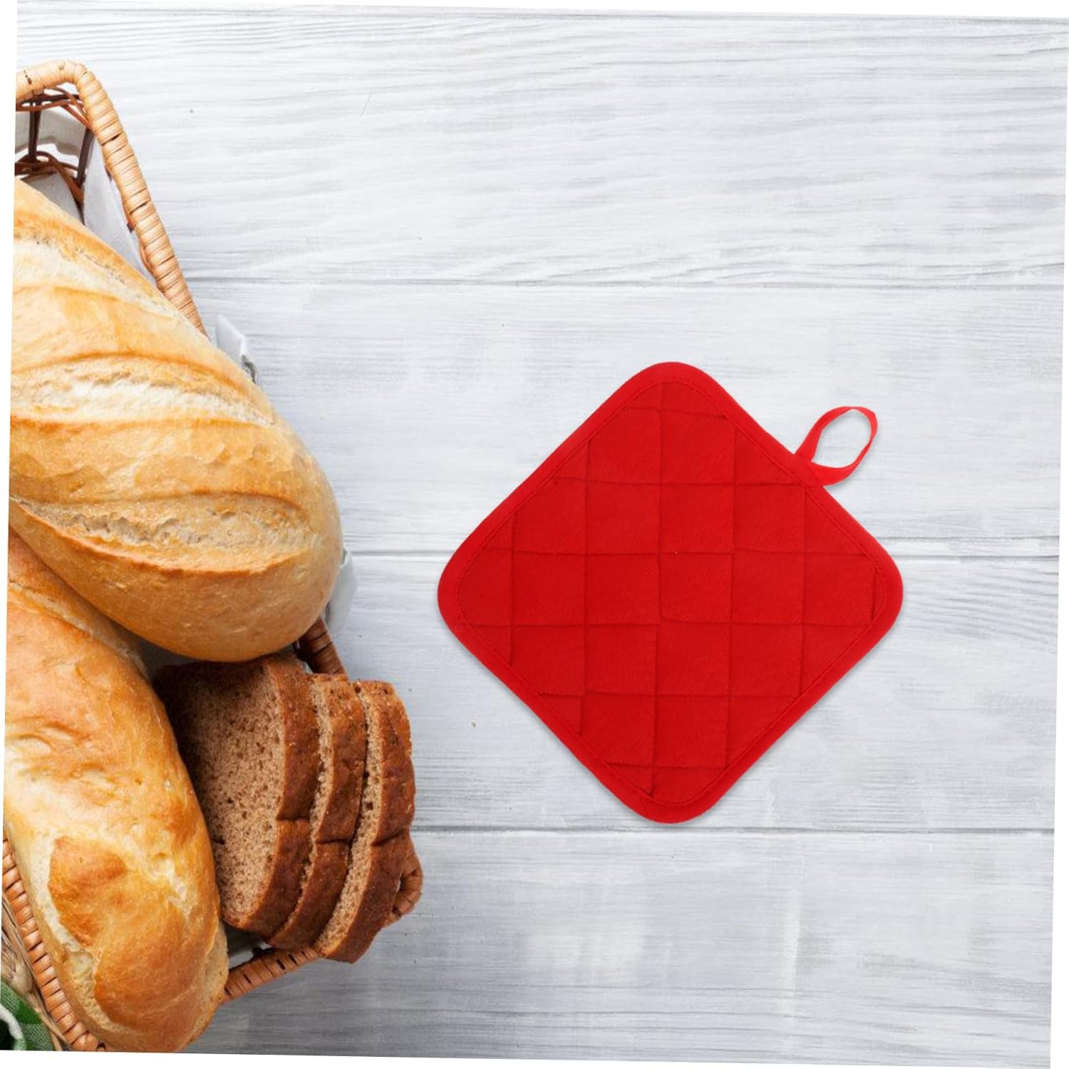 10Pcs Quilted Cotton Pot Holders Heat Resistant Oven Pads Antislip Surface for Kitchen Cooking Baking image number 2