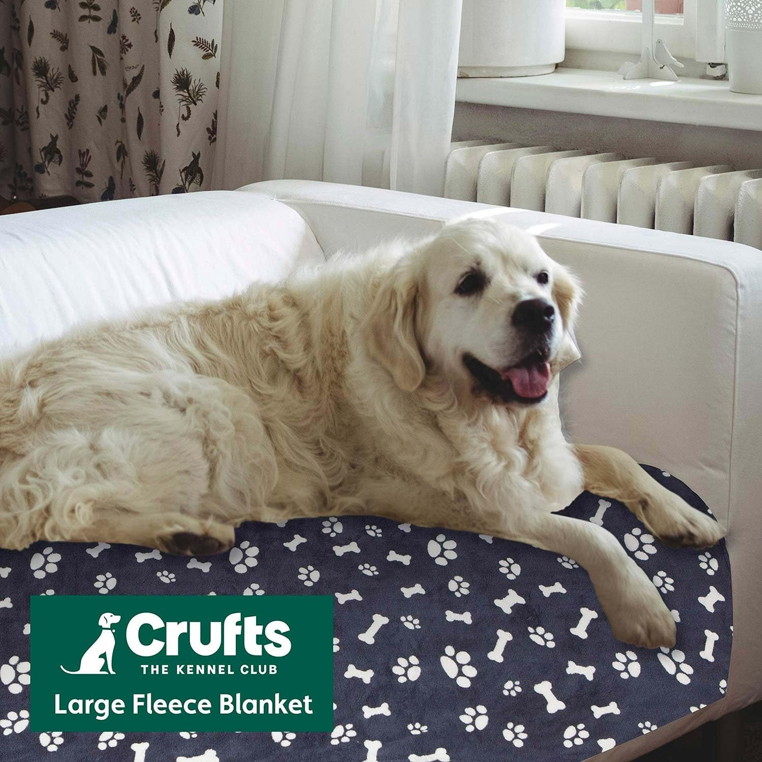 Crufts - Three Pack Medium Dog Blanket. Dog Fleece. Cat Beds. Pet Blankets for Dogs. Dog Accessories. Fleece Washable Dog Beds. Reversible Pet Towel. Official Crufts License