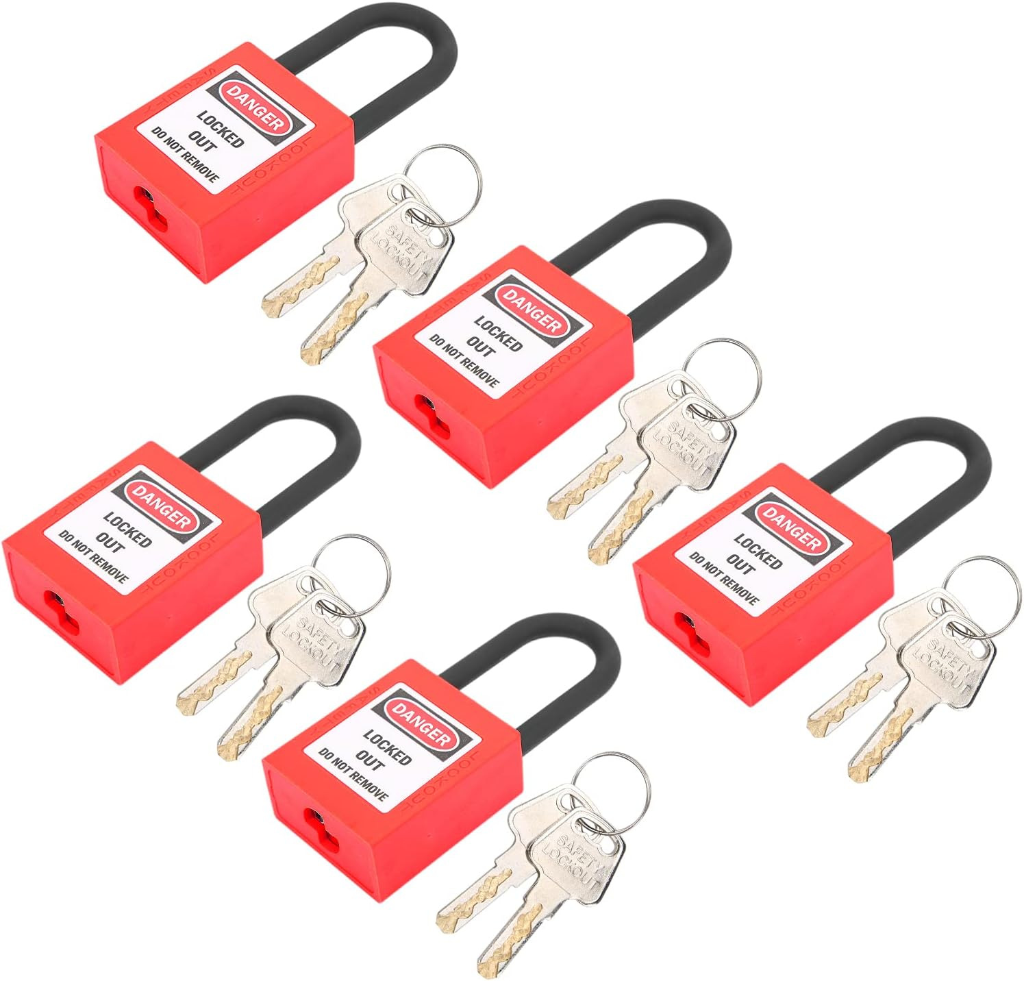 Lockout Padlock, Portable 38Mm 5 Sets Lockout Lock for Industrial Site(Red) image number 4