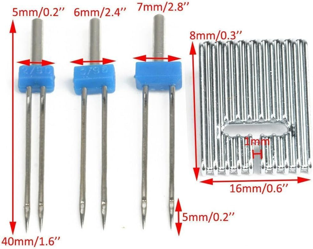 1 Set Twin Brother Stretch Machine Needle Double Twin Needles Pins Sewing Machine Double Needle for Brother Singer Sewing Machine Domestic Sewing Machine Sewing Machine Needles