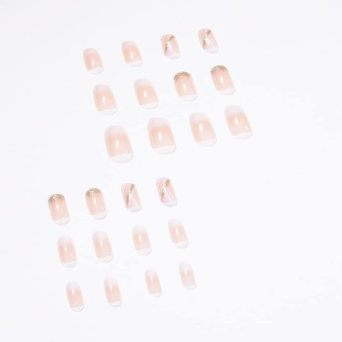 SINLOV 24Pcs Short Fake Nails Press on False Nails Glossly Ballerina Artificial Finger Nails False Nails Art Tips (B)&hellip; image number 5