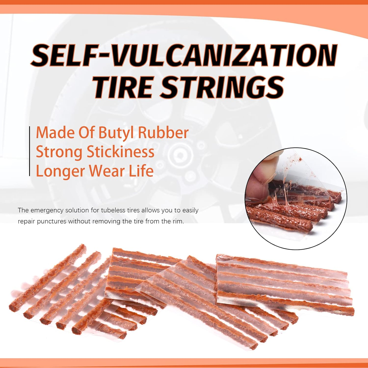 Tanstic 8Pcstire Repair Tools with Plugs Sets for Car, Truck, Motorcycle, ATV, RV, Tractor image number 1