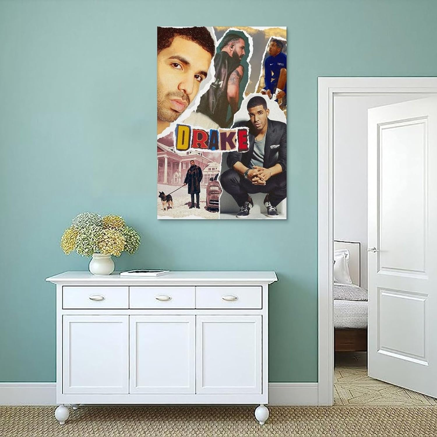 Rapper Drake Music Poster Poster Canvas Painting Wall Art Picture Home Decor Print for Bedroom Living Room Dorm Study Bar Office 12X18Inch(30X45Cm) image number 2